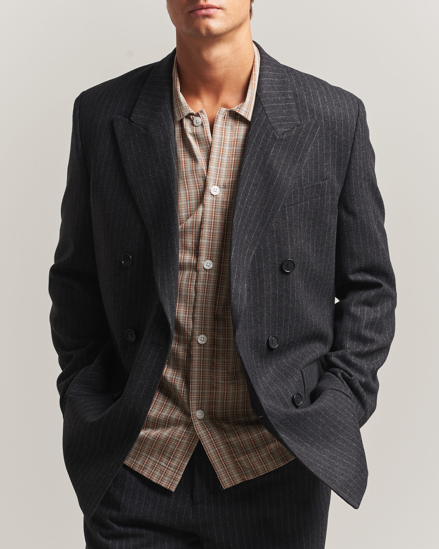 Herre | Blazere & jakker | Filippa K | Michael Wool Flannel Pinstriped Blazer Anthracite