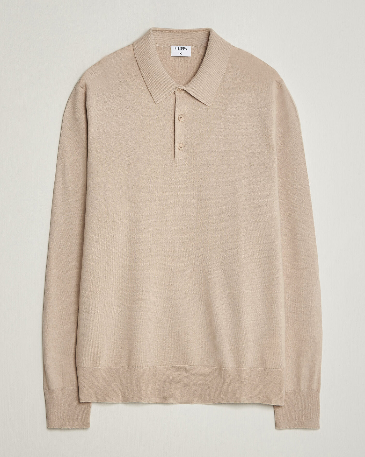 Herre | Trøjer | Filippa K | Knitted Polo Shirt Pearl Beige