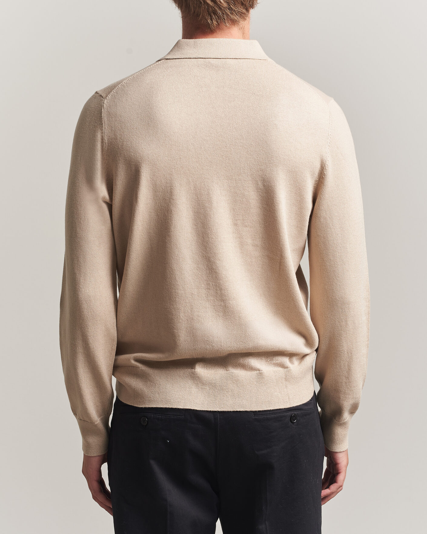 Herre | Trøjer | Filippa K | Knitted Polo Shirt Pearl Beige