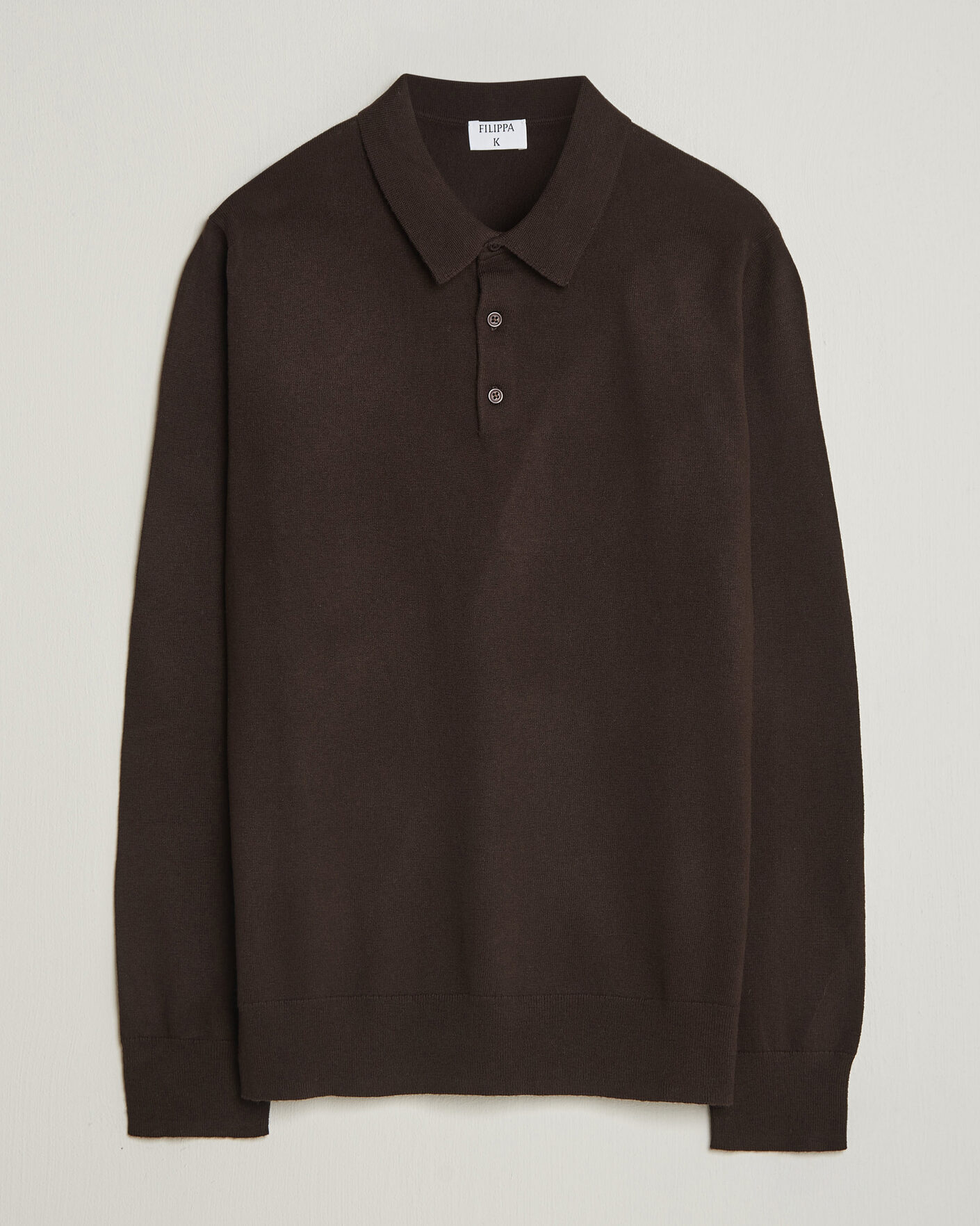 Herre | Trøjer | Filippa K | Knitted Polo Shirt Dark Chocolate