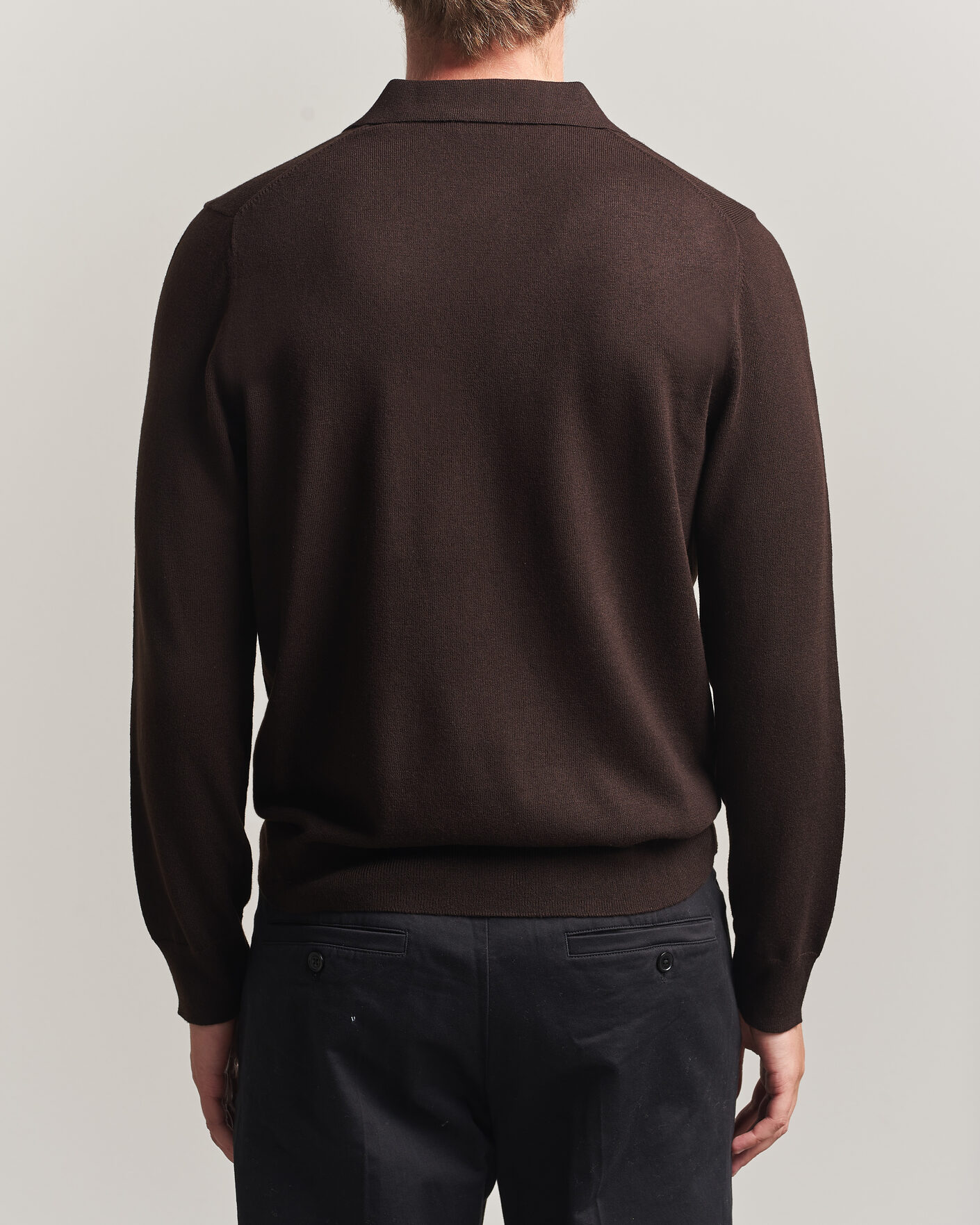 Herre | Trøjer | Filippa K | Knitted Polo Shirt Dark Chocolate