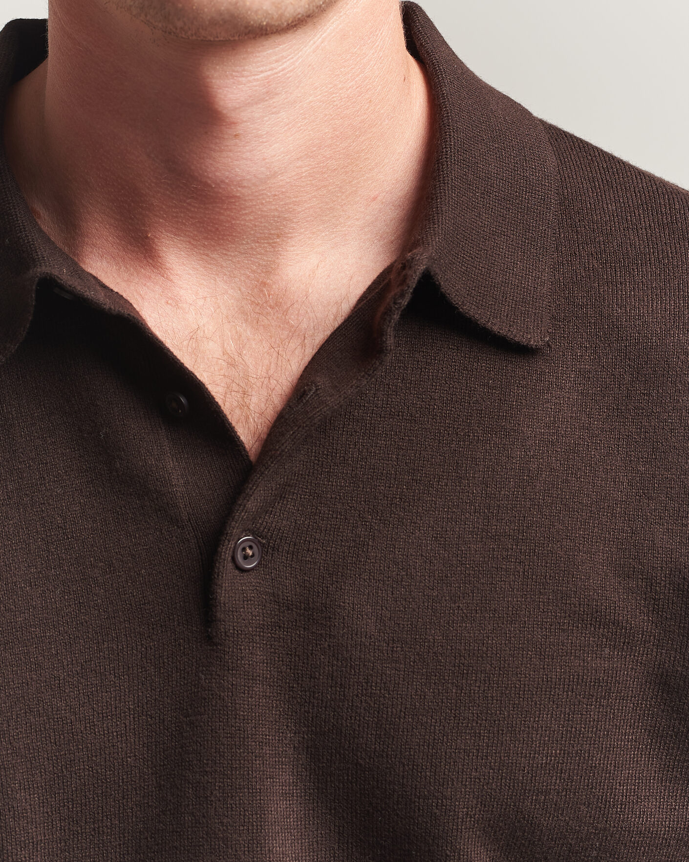 Herre | Trøjer | Filippa K | Knitted Polo Shirt Dark Chocolate