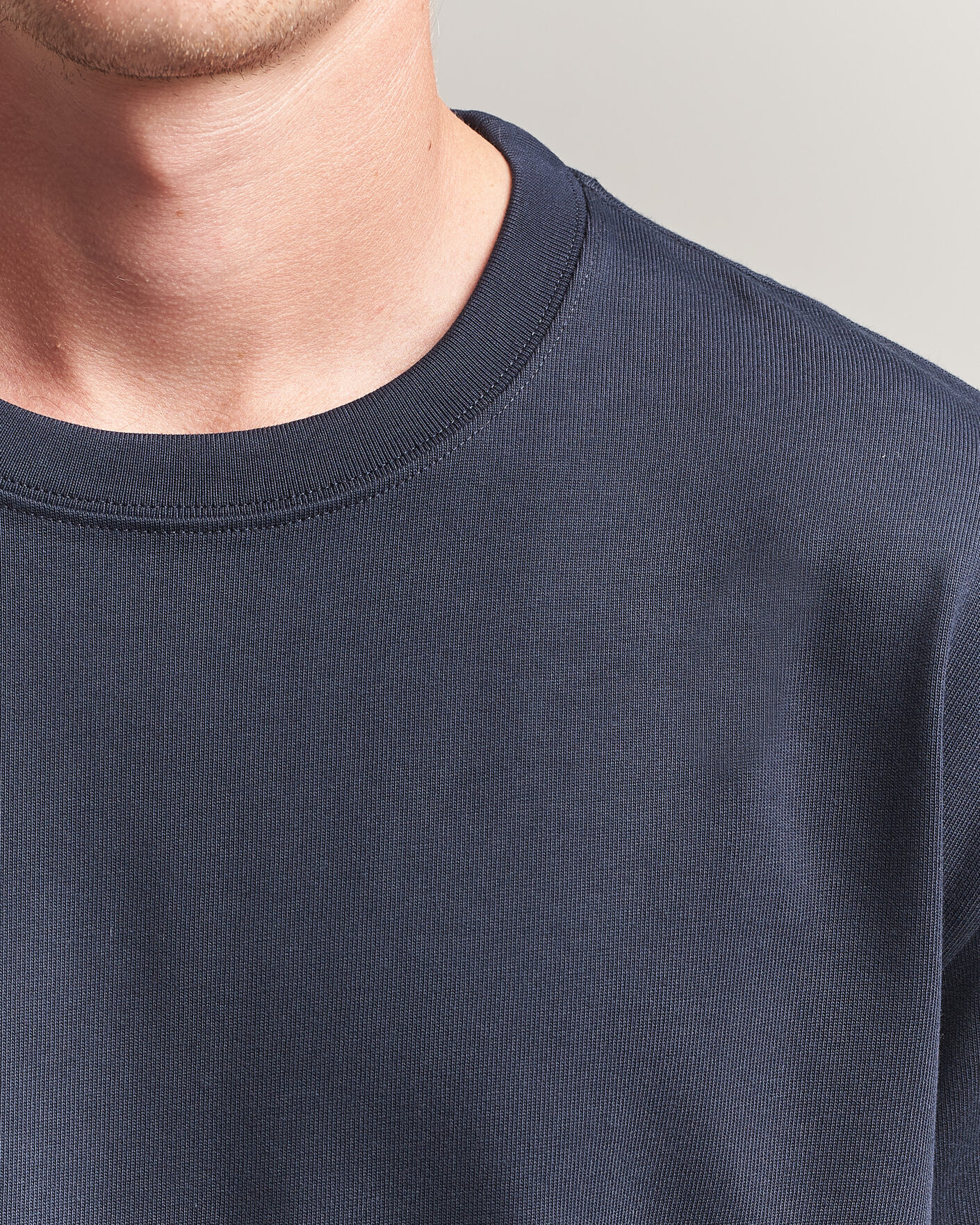 Herre | T-Shirts | Filippa K | Heavy Cotton Crew Neck T-Shirt Night Blue