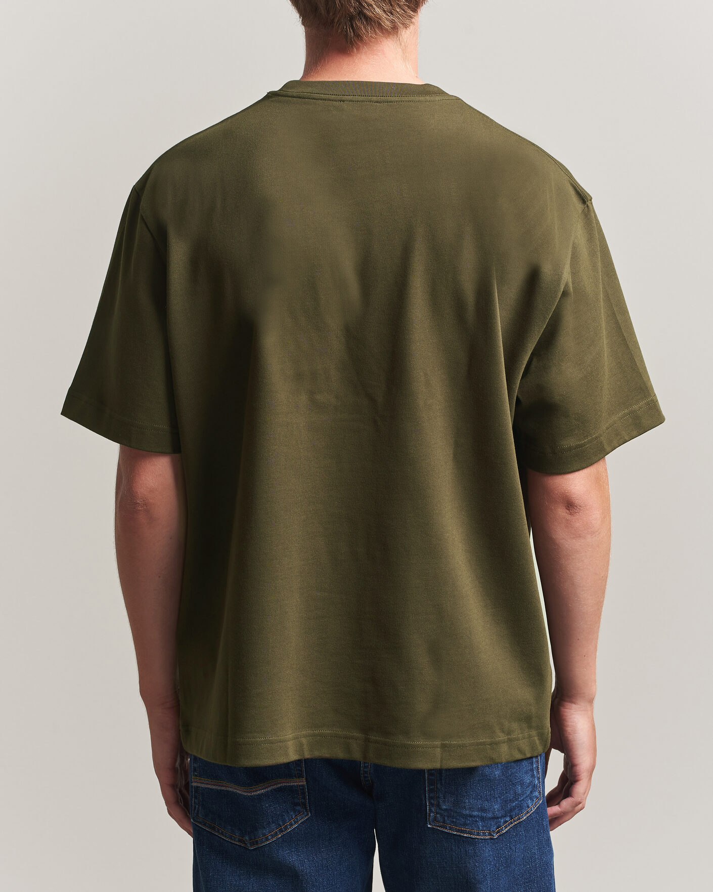 Herre | T-Shirts | Filippa K | Heavy Cotton Crew Neck T-Shirt Dark Moss Green