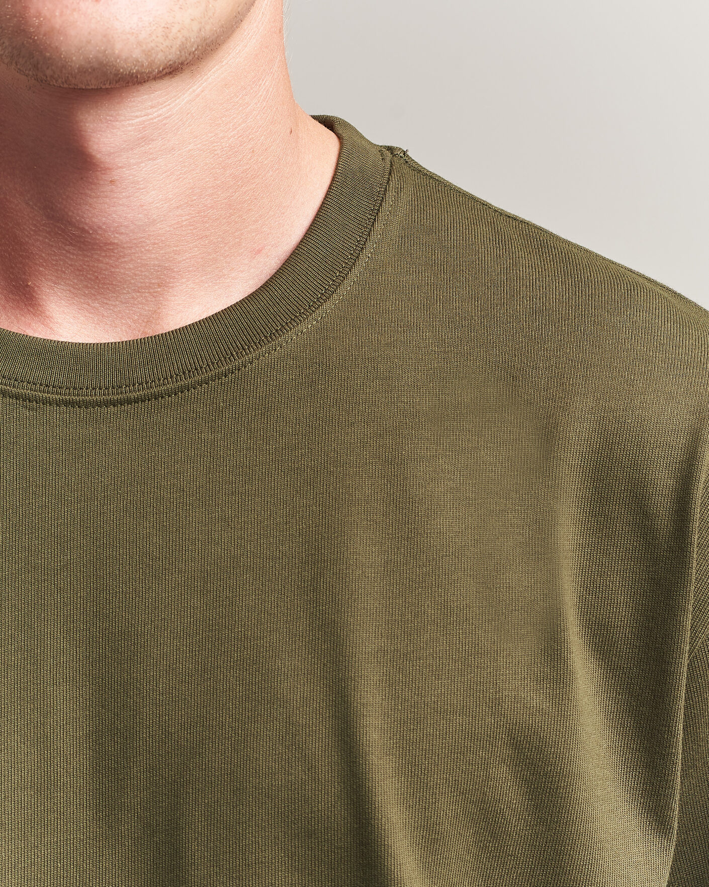 Herre | T-Shirts | Filippa K | Heavy Cotton Crew Neck T-Shirt Dark Moss Green