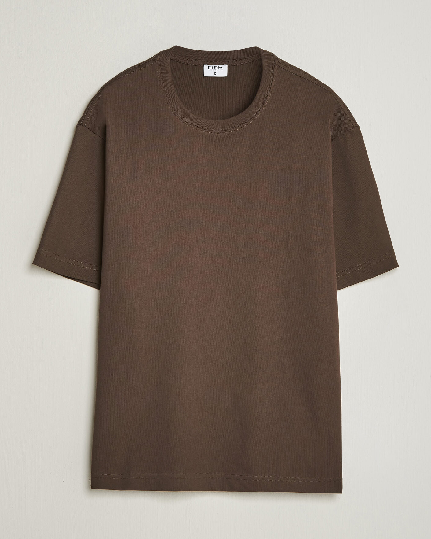 Herre | T-Shirts | Filippa K | Heavy Cotton Crew Neck T-Shirt Golden Brown
