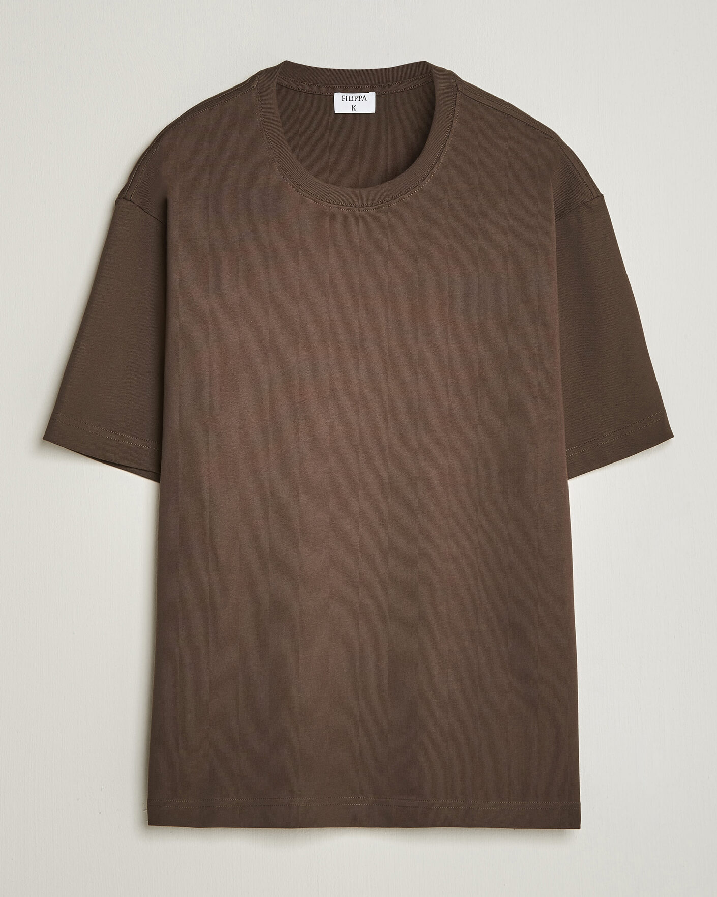 Herre | T-Shirts | Filippa K | Heavy Cotton Crew Neck T-Shirt Golden Brown