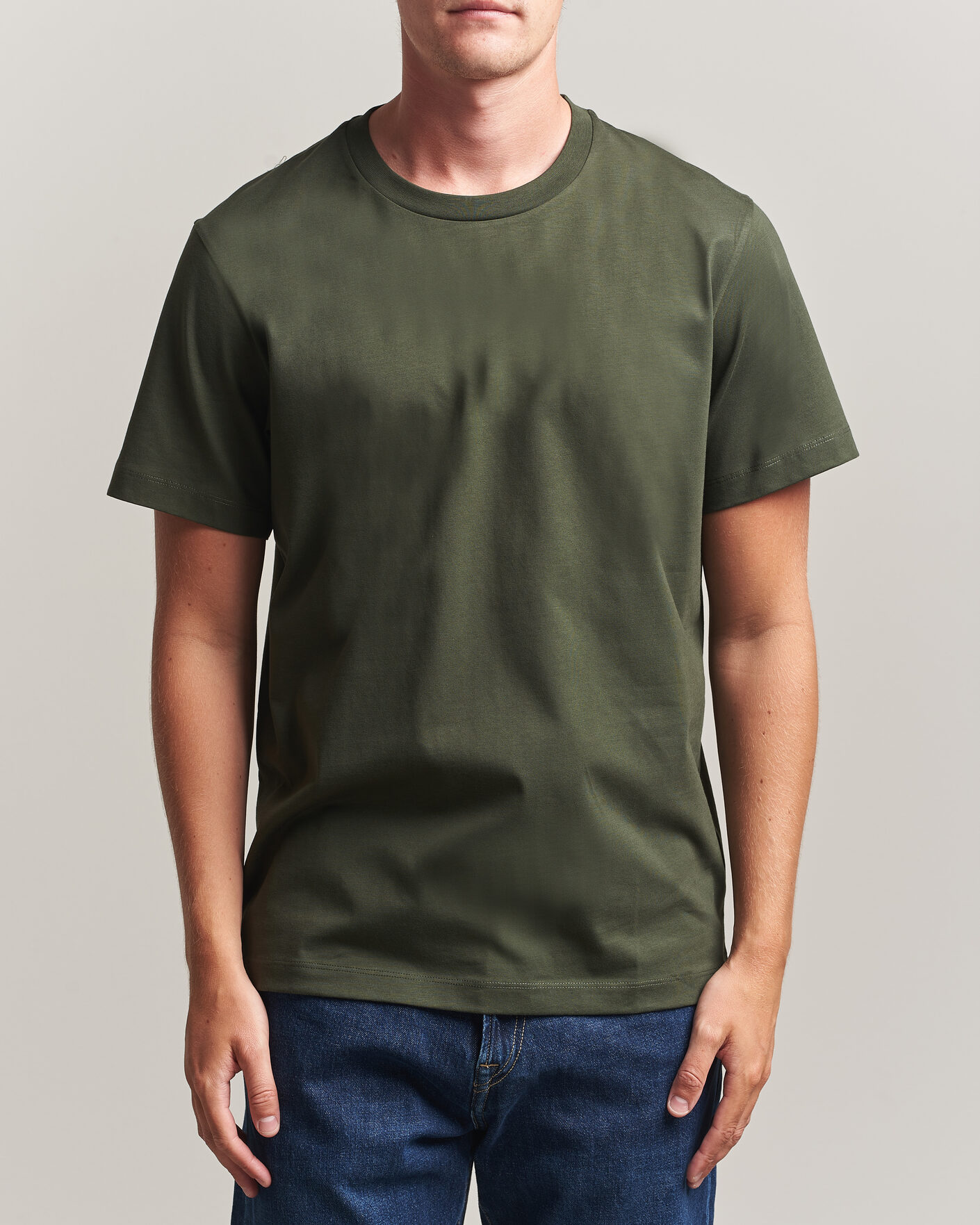 Herre | T-Shirts | Filippa K | Filip Crew Neck T-Shirt Night Green