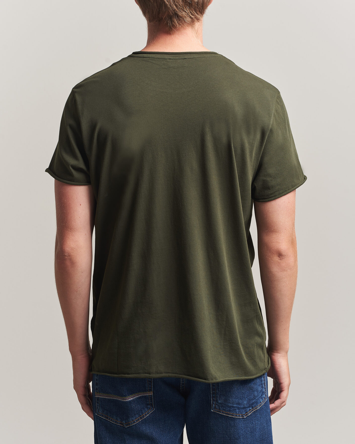 Herre | T-Shirts | Filippa K | Roll Neck Crew Neck T-Shirt Night Green