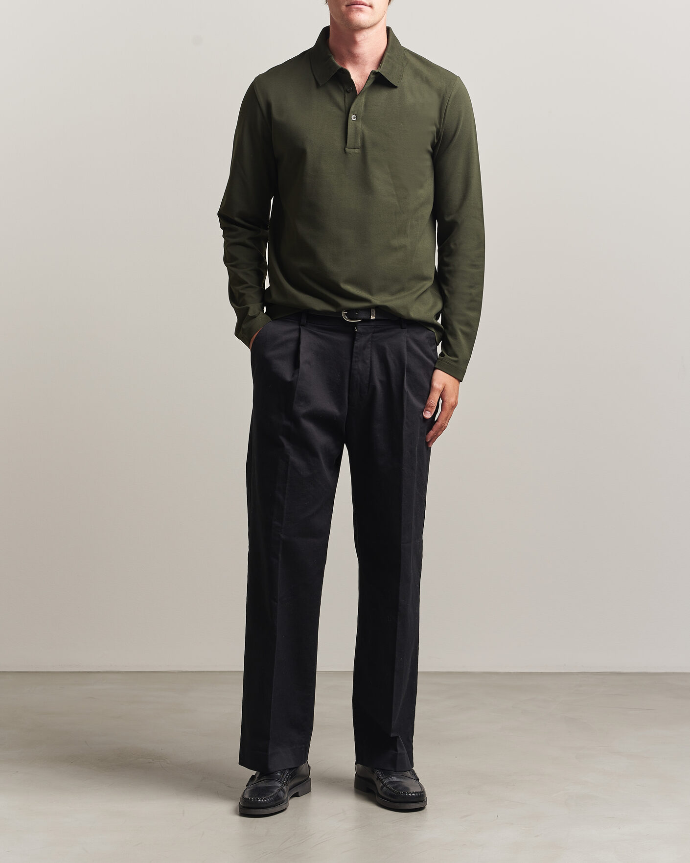 Herre | Polotrøjer | Filippa K | Luke Lycra Polo Shirt Night Green