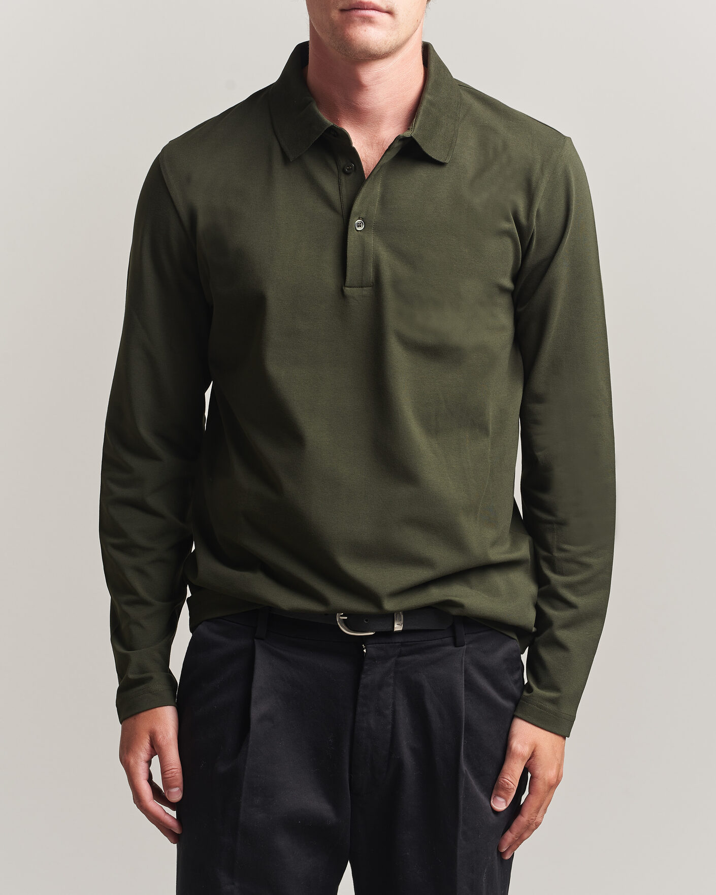 Herre | Polotrøjer | Filippa K | Luke Lycra Polo Shirt Night Green