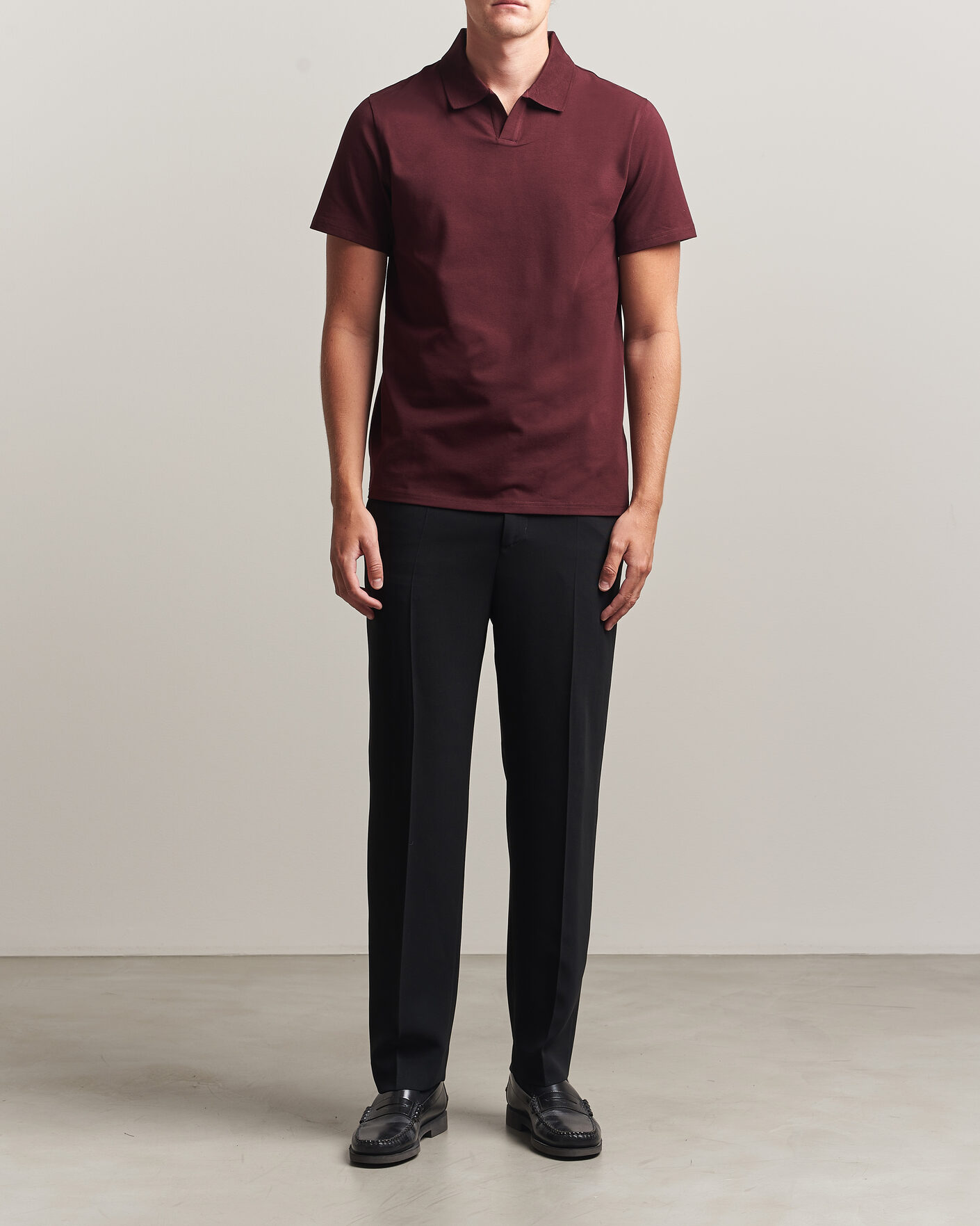 Herre | Polotrøjer | Filippa K | Soft Lycra Polo T-Shirt Dark Burgundy