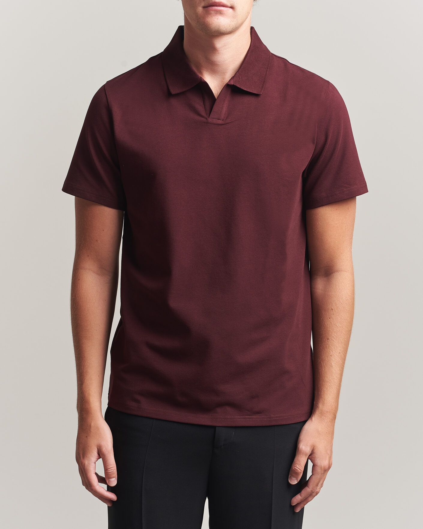Herre | Polotrøjer | Filippa K | Soft Lycra Polo T-Shirt Dark Burgundy