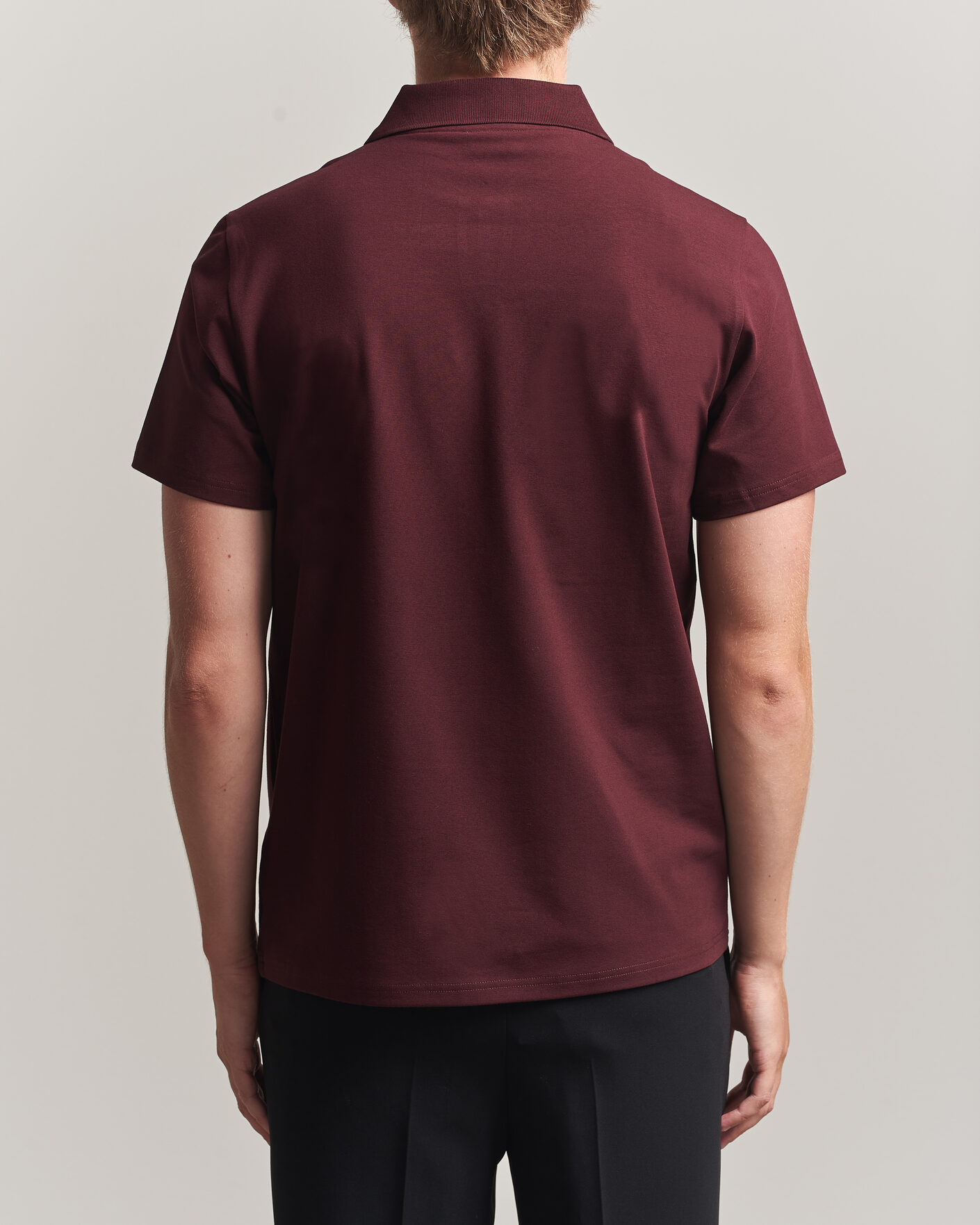 Herre | Polotrøjer | Filippa K | Soft Lycra Polo T-Shirt Dark Burgundy