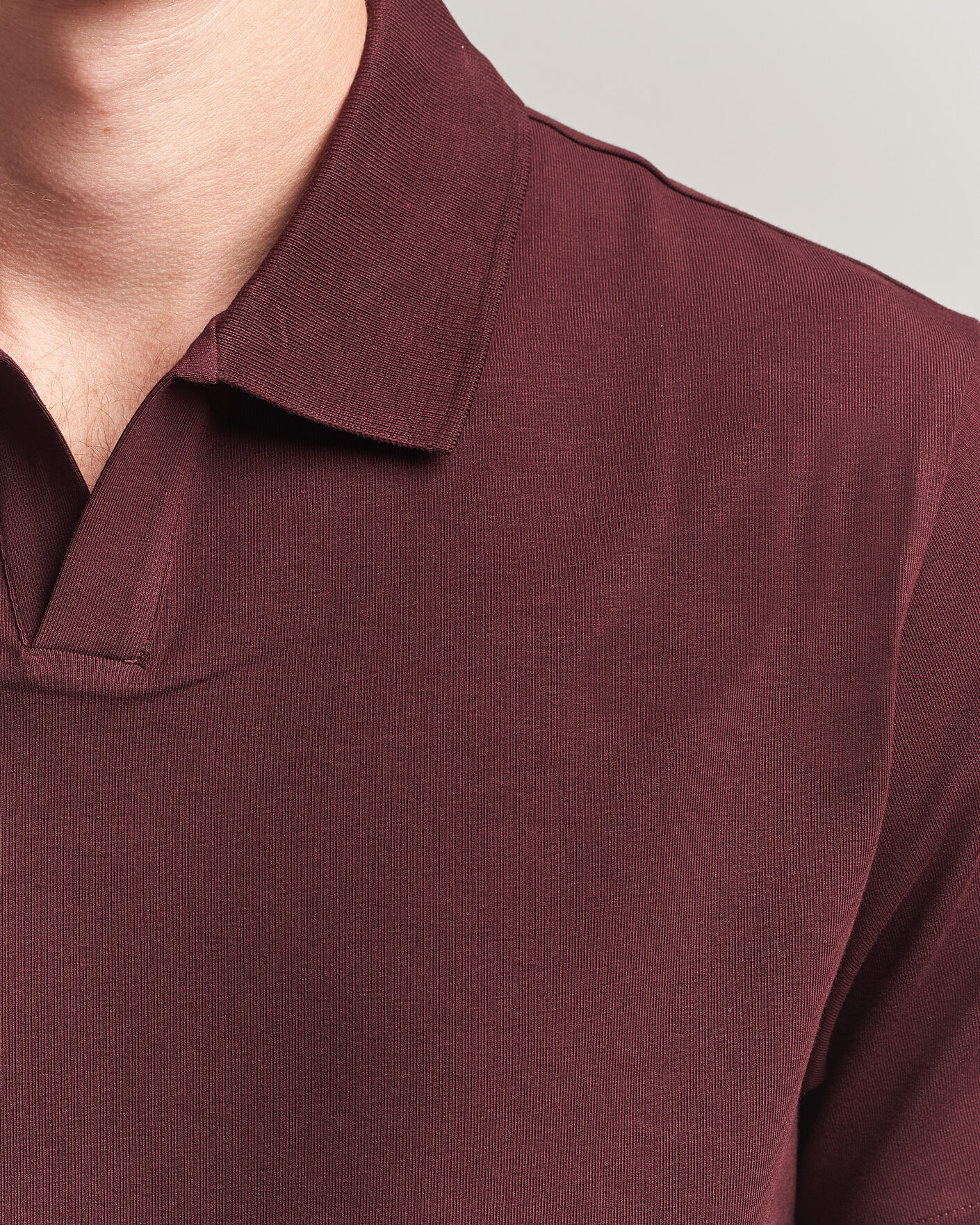 Herre | Polotrøjer | Filippa K | Soft Lycra Polo T-Shirt Dark Burgundy