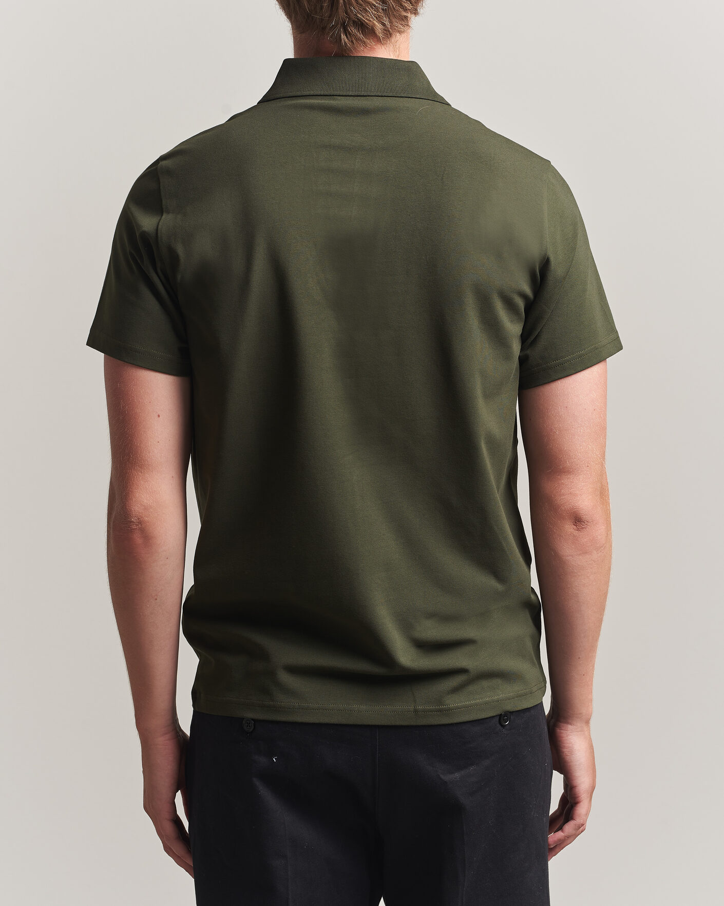 Herre | Polotrøjer | Filippa K | Soft Lycra Polo T-Shirt Night Green