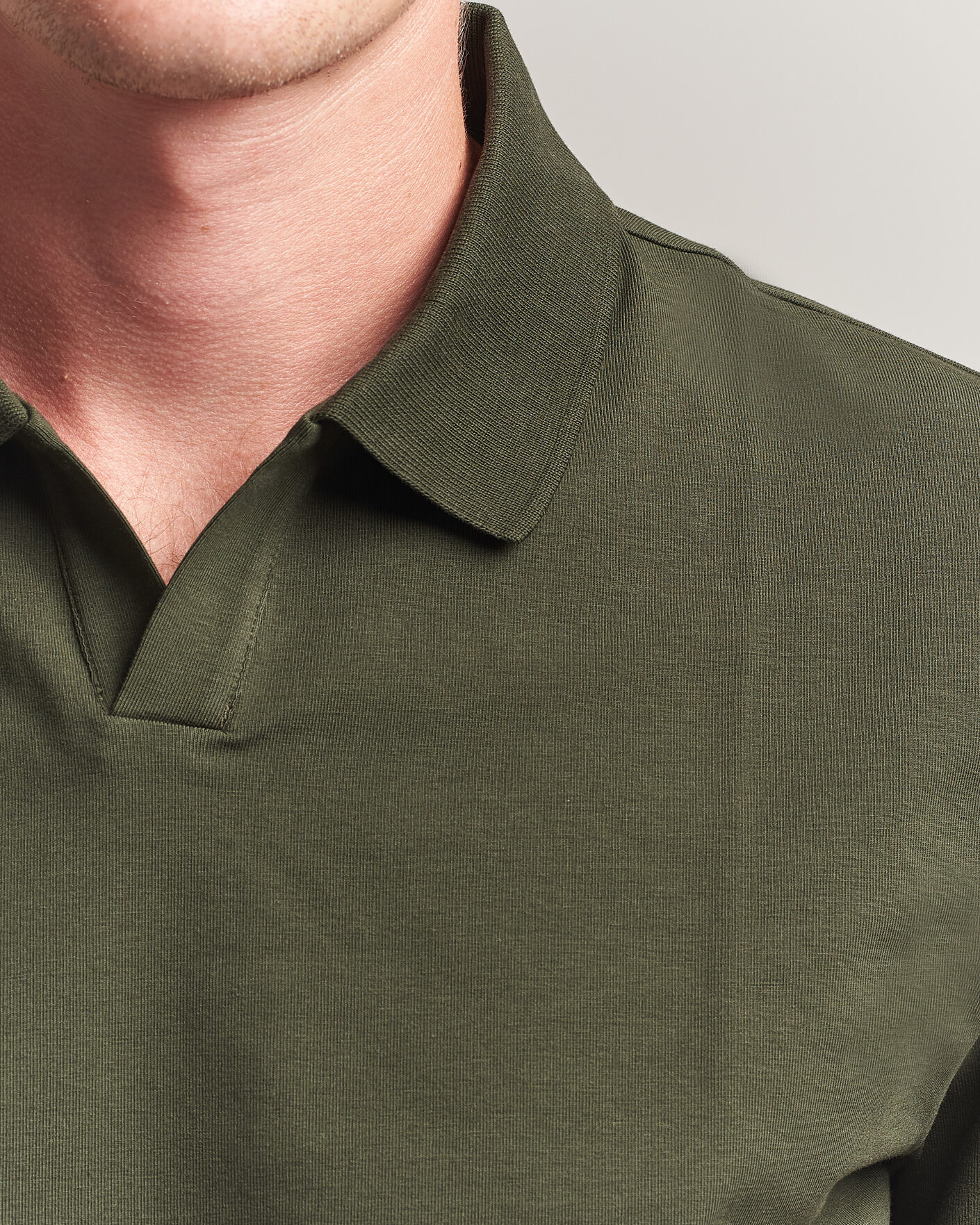 Herre | Polotrøjer | Filippa K | Soft Lycra Polo T-Shirt Night Green