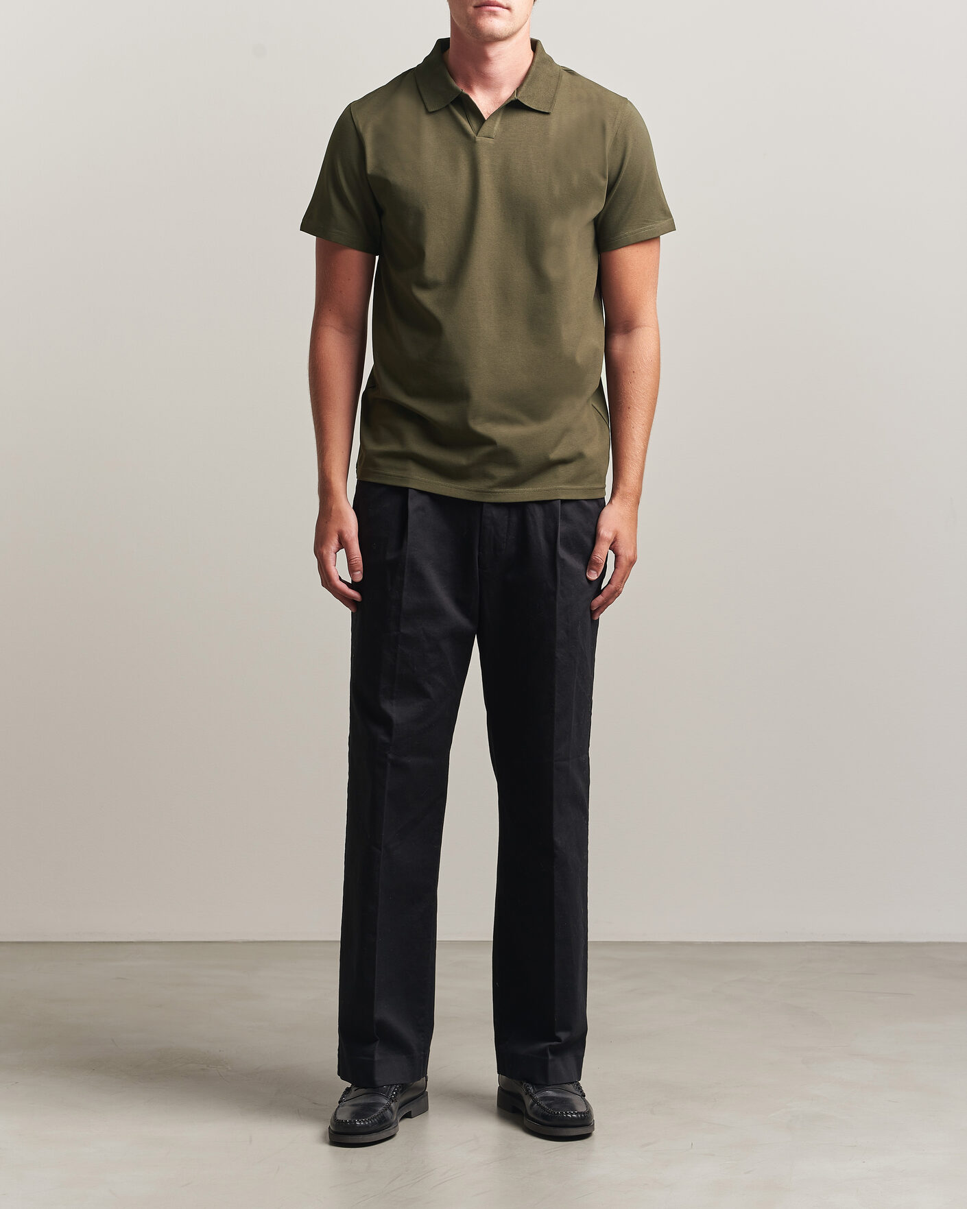 Herre | Polotrøjer | Filippa K | Soft Lycra Polo T-Shirt Ebony Brown