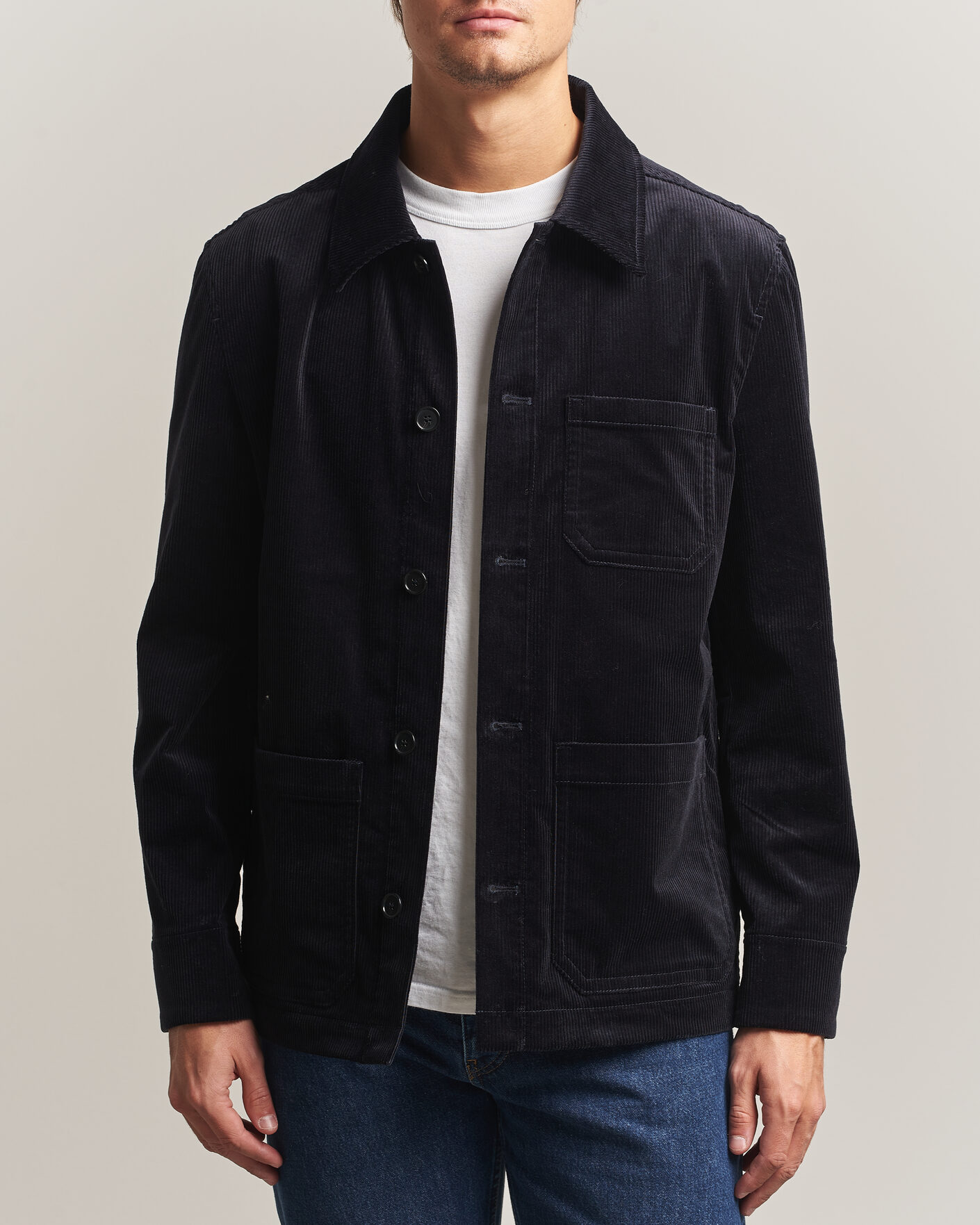 Herre | Skjorter | Filippa K | Taylor Corduroy Overshirt Navy