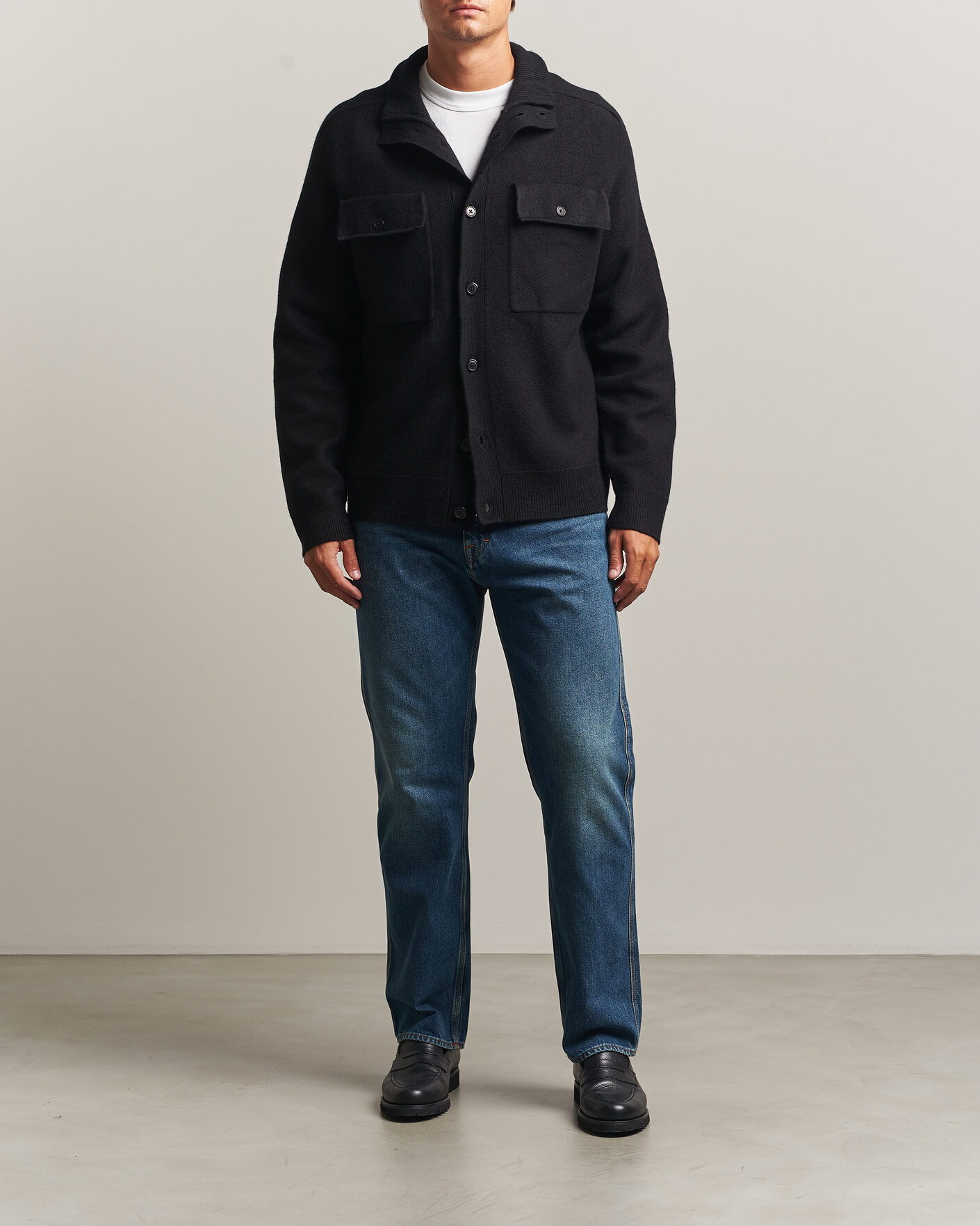 Herre | Trøjer | Filippa K | Wool Knitted Cardigan Black