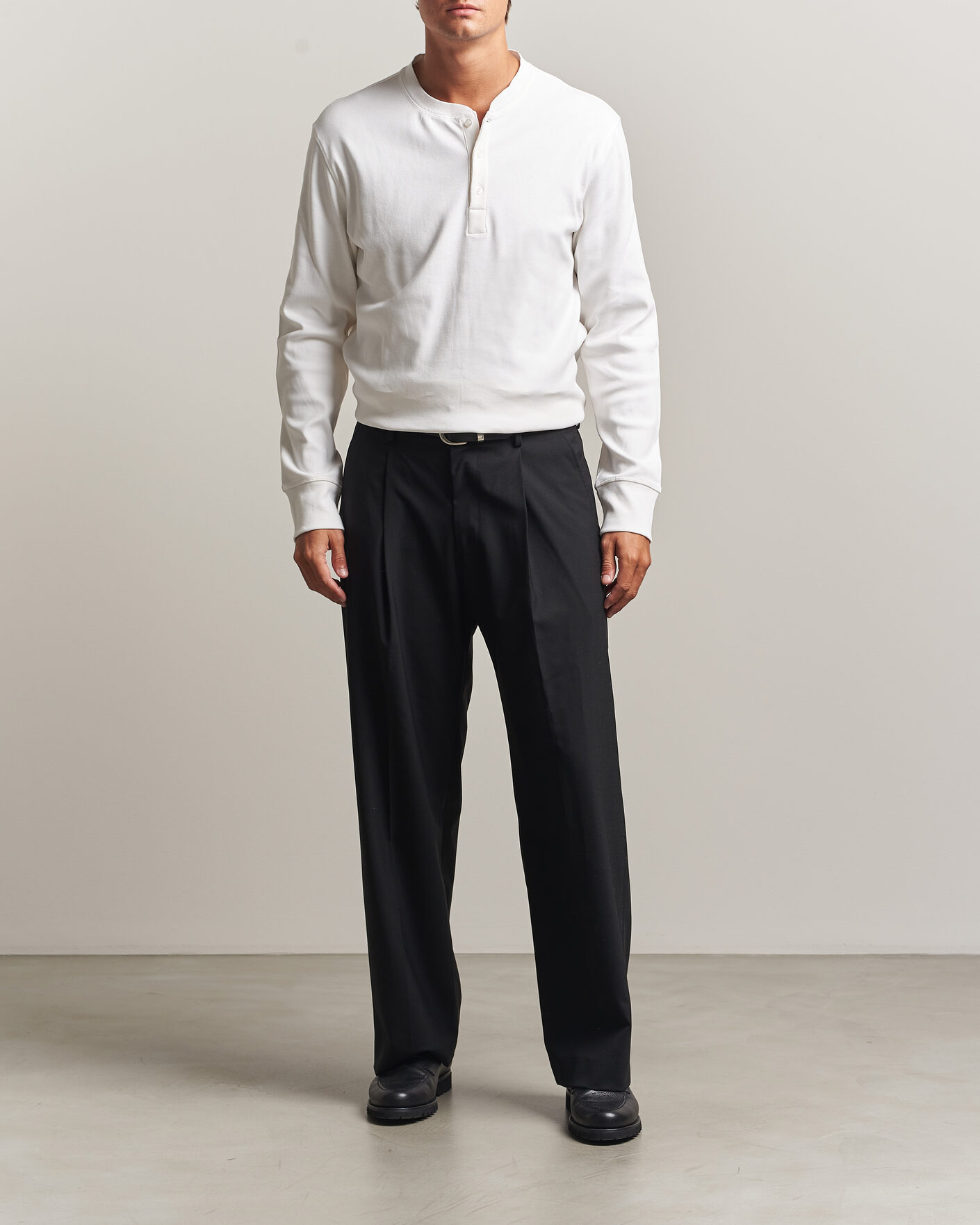 Herre | Trøjer | Filippa K | Cotton Rib Henley White