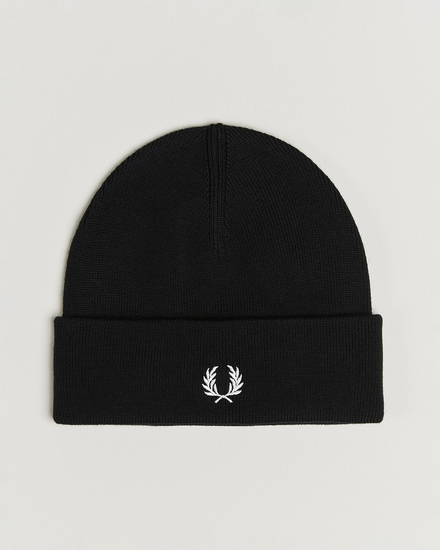 Herre | Huer | Fred Perry | Merino Wool Beanie Black