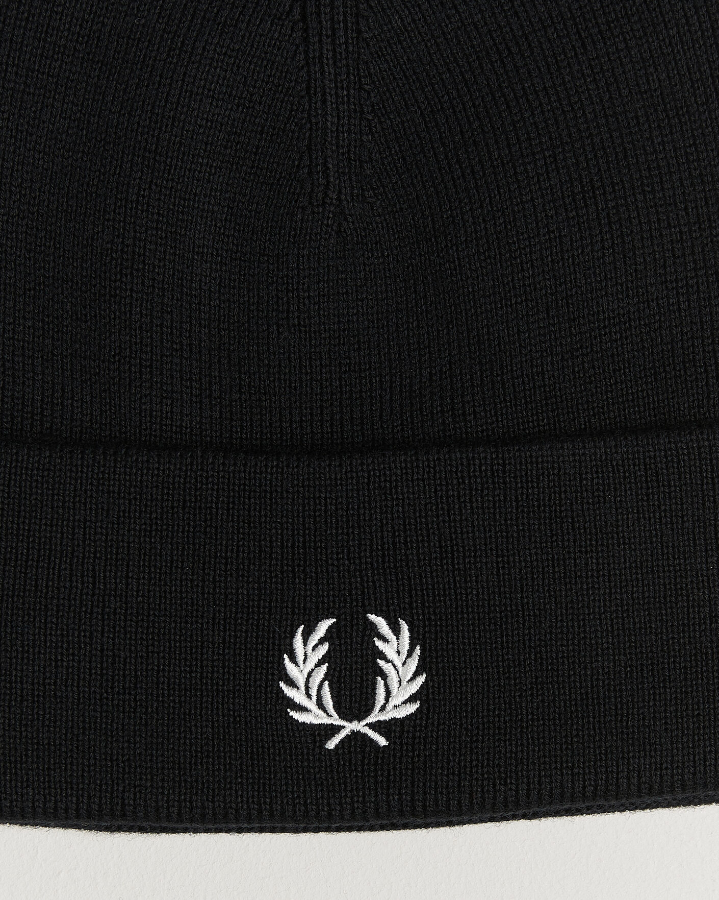 Herre | Huer | Fred Perry | Merino Wool Beanie Black
