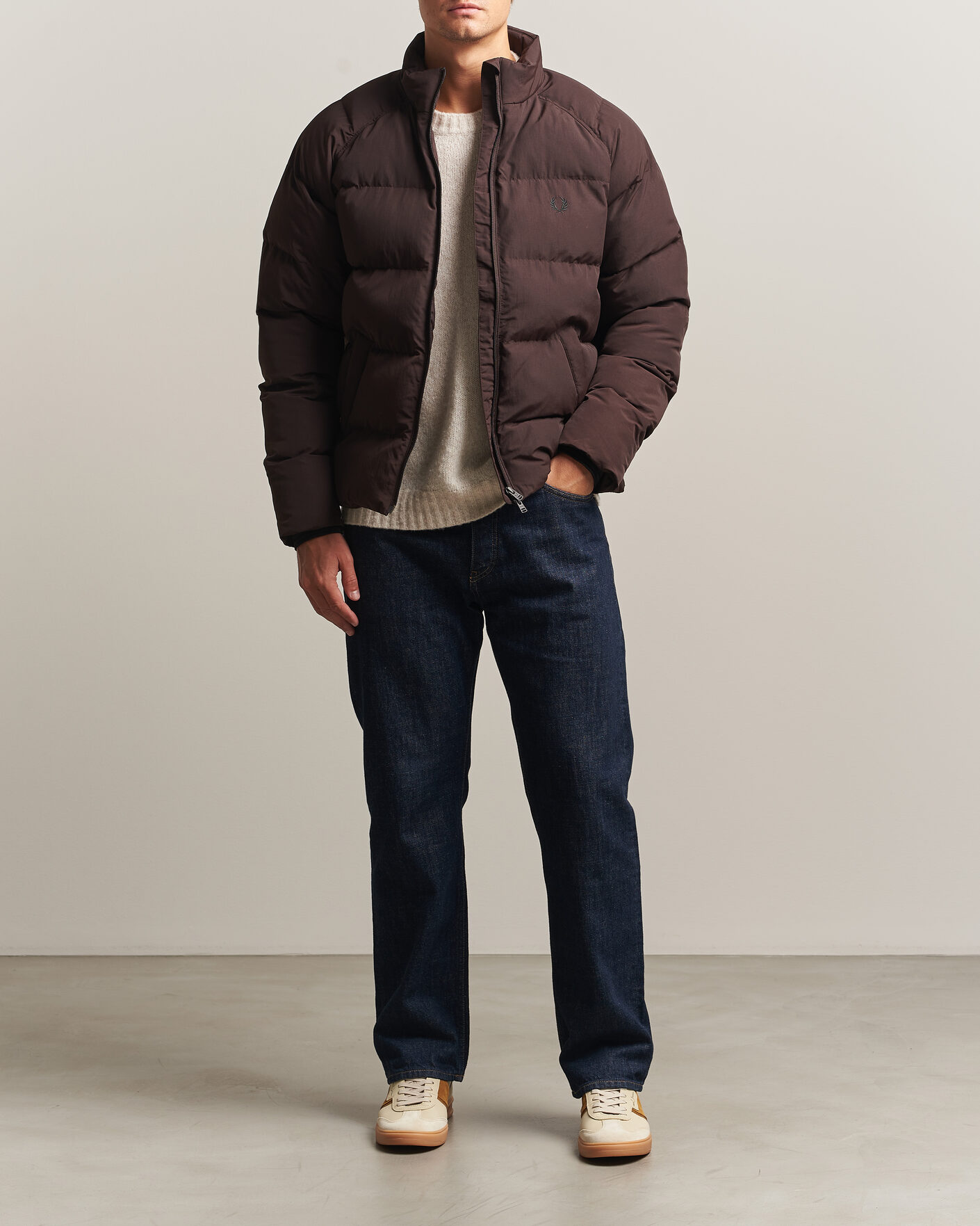Herre | Jakker | Fred Perry | Raglan Sleeve Padded Jacket Rich Brown