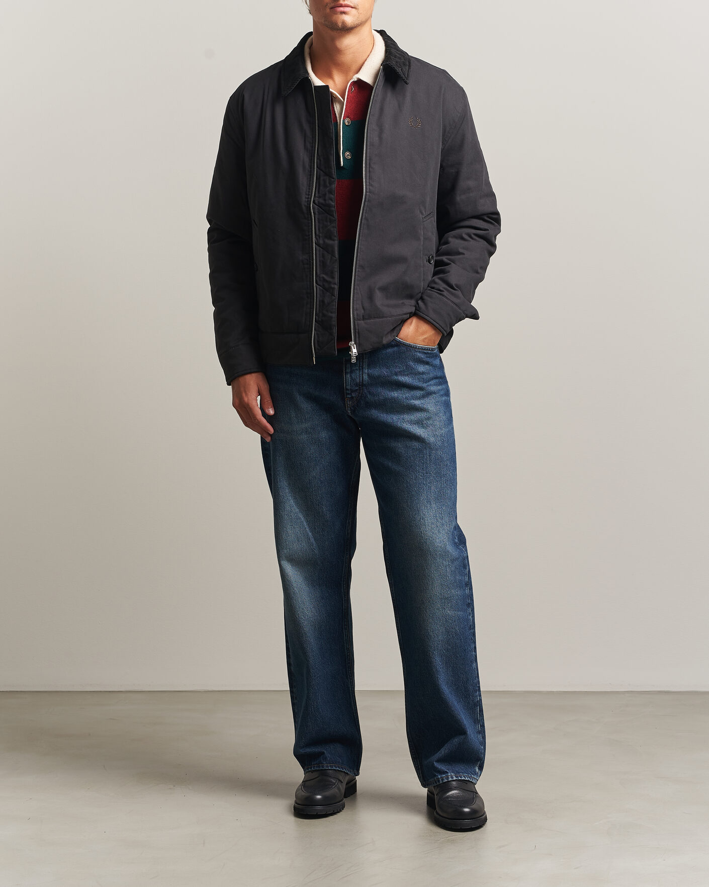 Herre | Jakker | Fred Perry | Cotton Caban Jacket Black