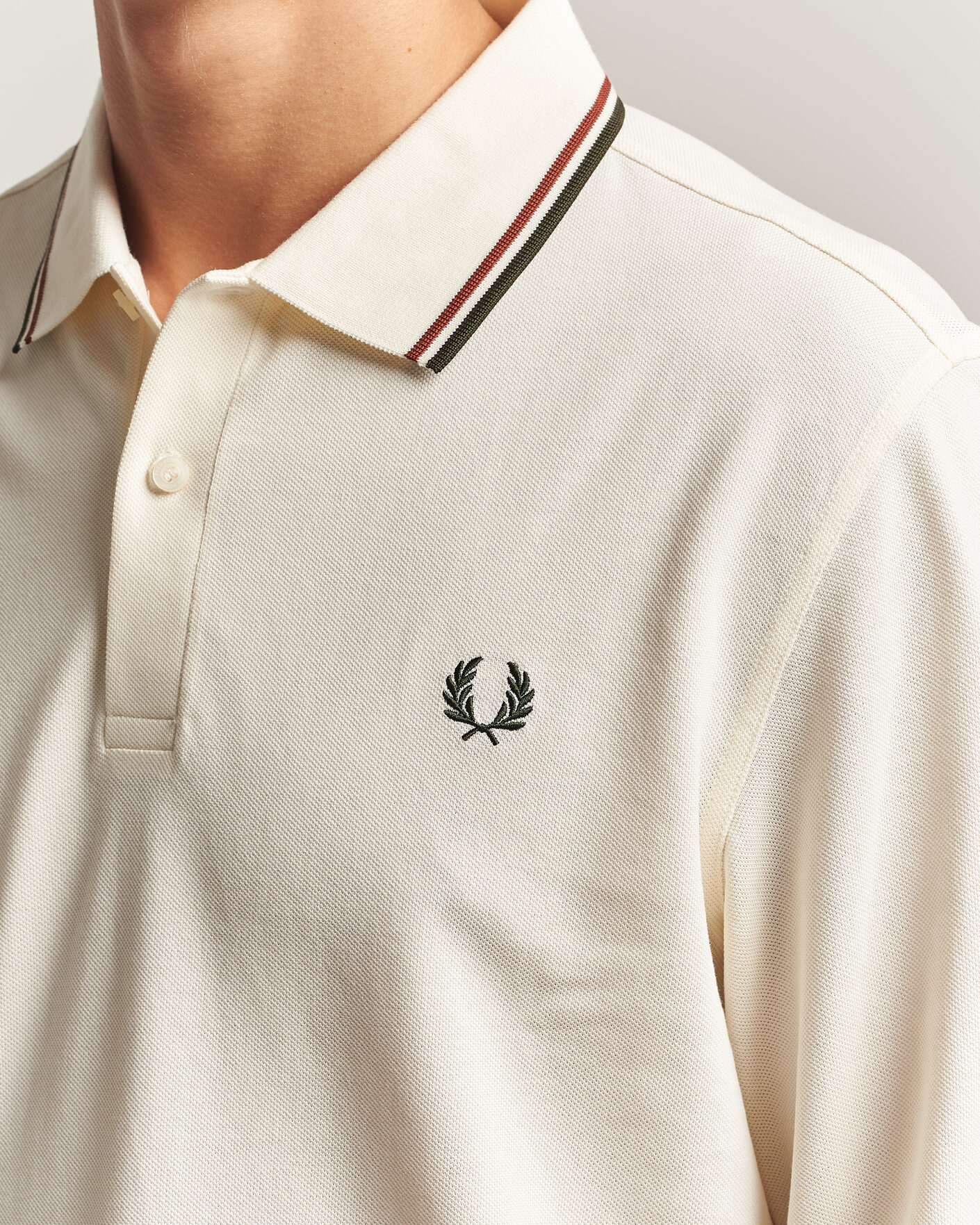 Herre | Polotrøjer | Fred Perry | Twin Tipped Long Sleeve Polo Shirt Ecru