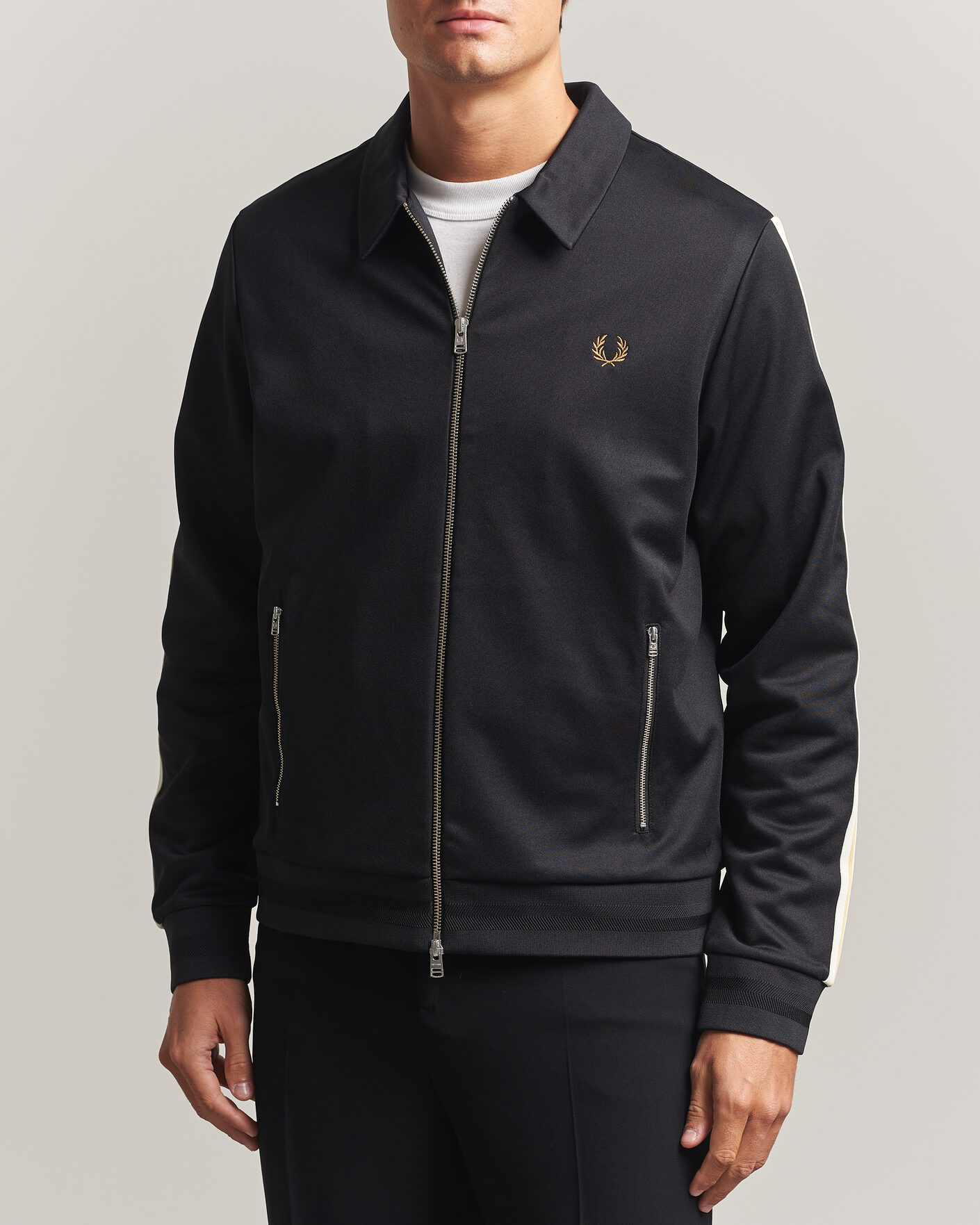 Herre | Trøjer | Fred Perry | Tipped Taped Track Jacket Black