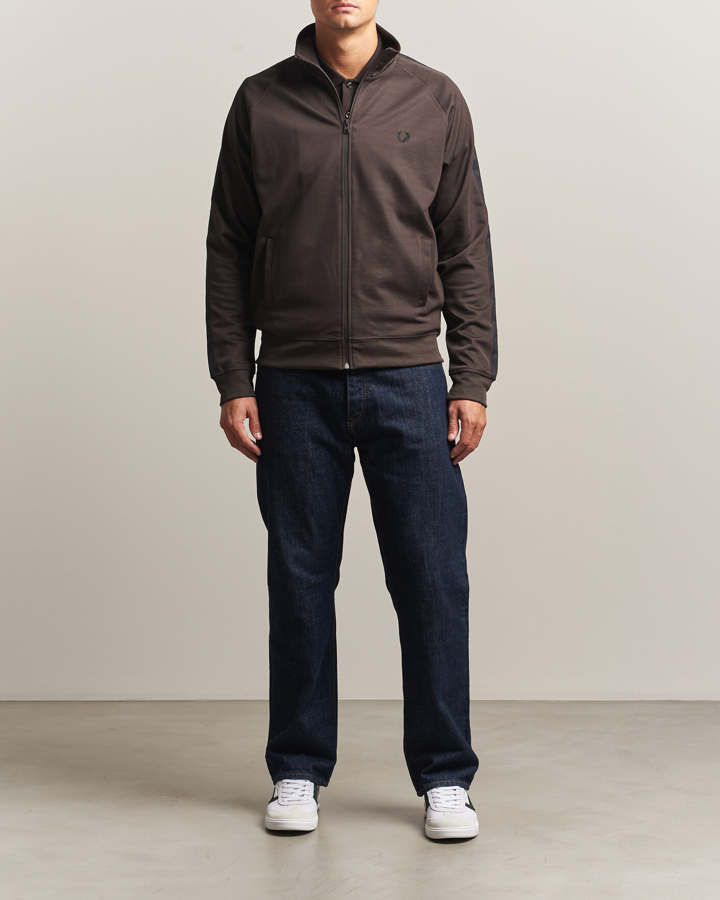 Herre | Trøjer | Fred Perry | Taped Track Jacket Rich Brown