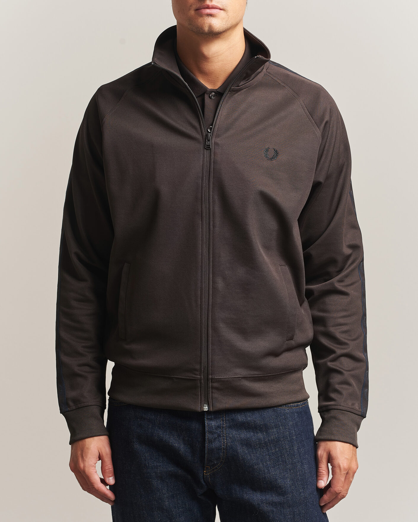 Herre | Trøjer | Fred Perry | Taped Track Jacket Rich Brown