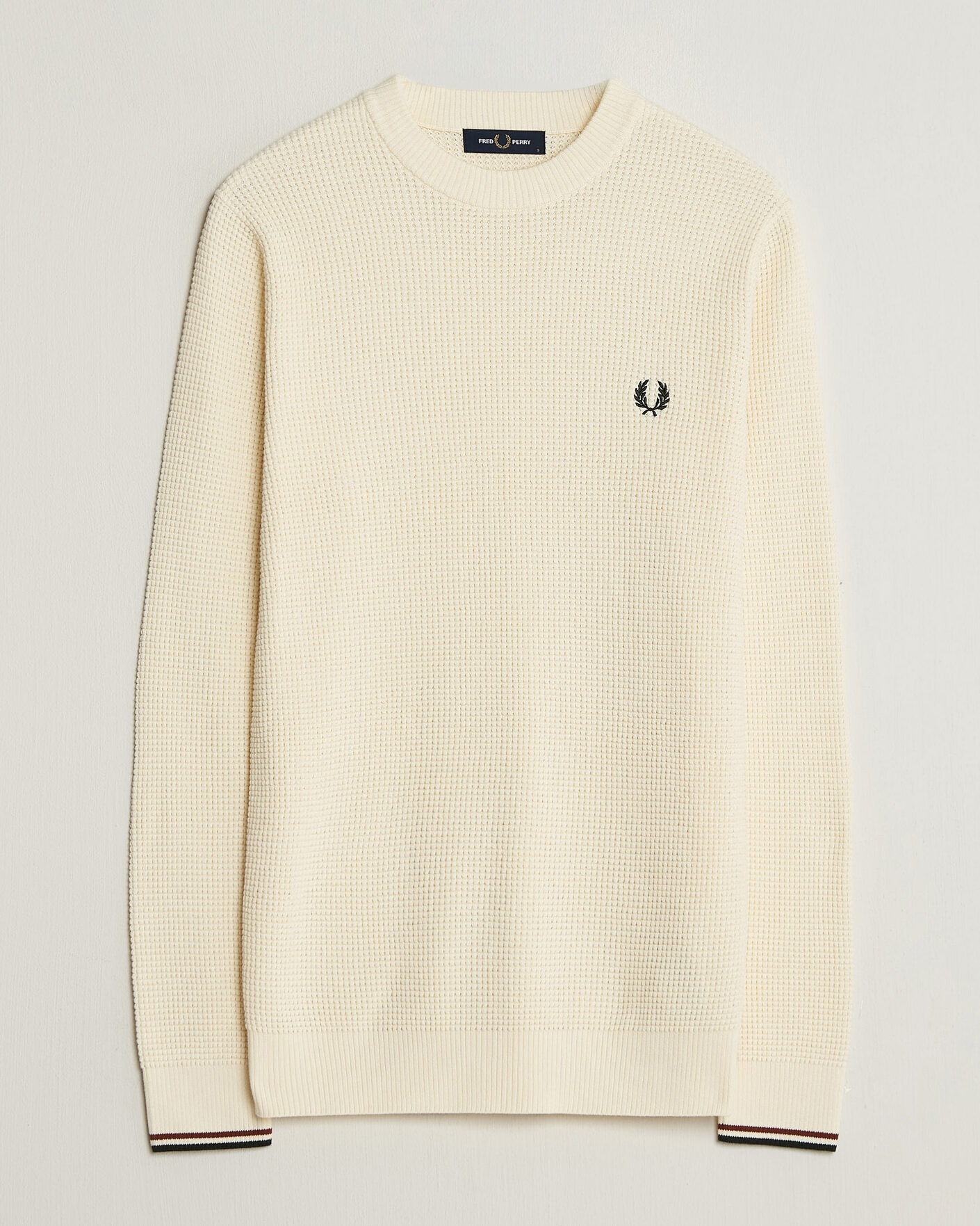 Herre | Trøjer | Fred Perry | Waffle Stitch Jumper Ecru