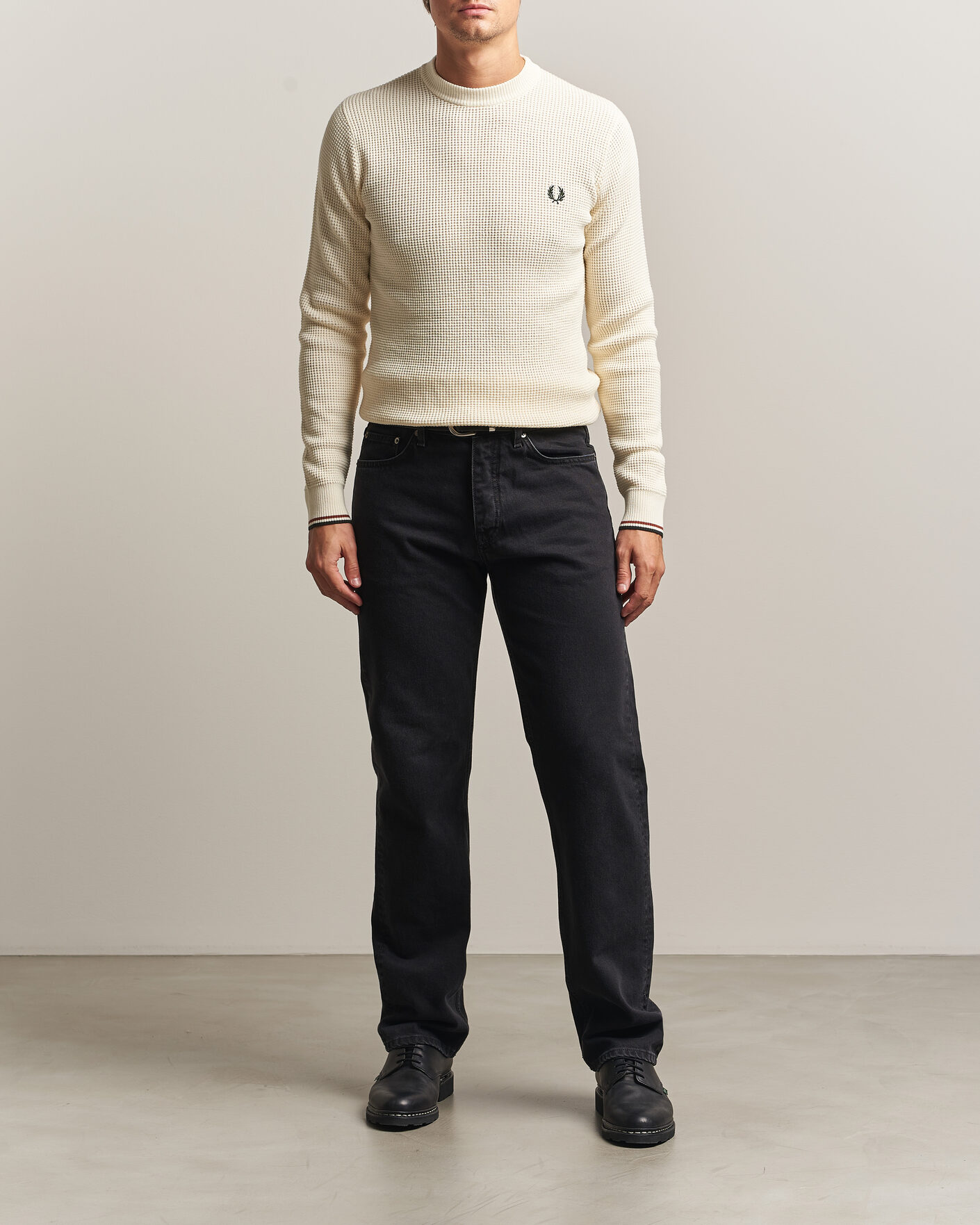 Herre | Trøjer | Fred Perry | Waffle Stitch Jumper Ecru