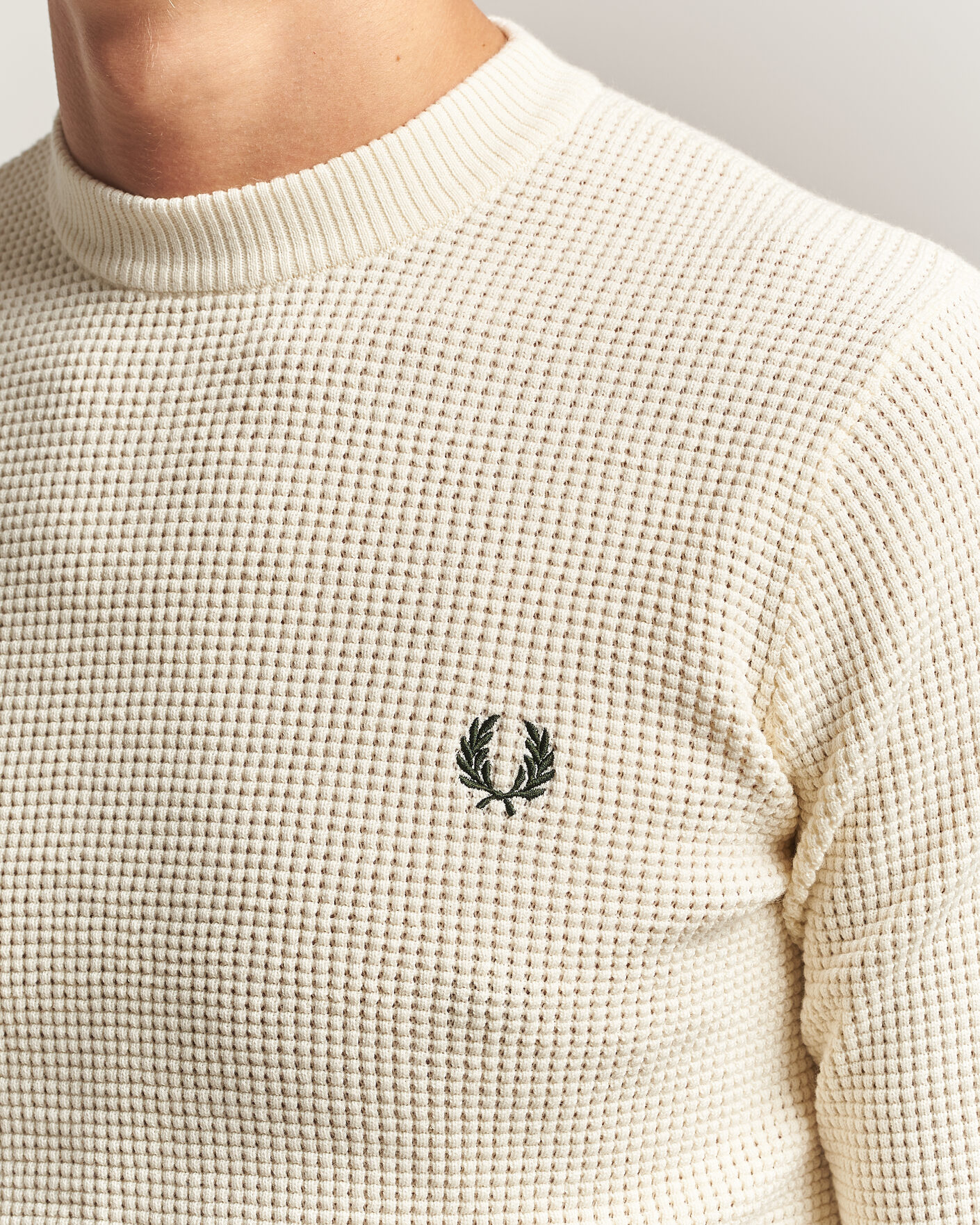Herre | Trøjer | Fred Perry | Waffle Stitch Jumper Ecru