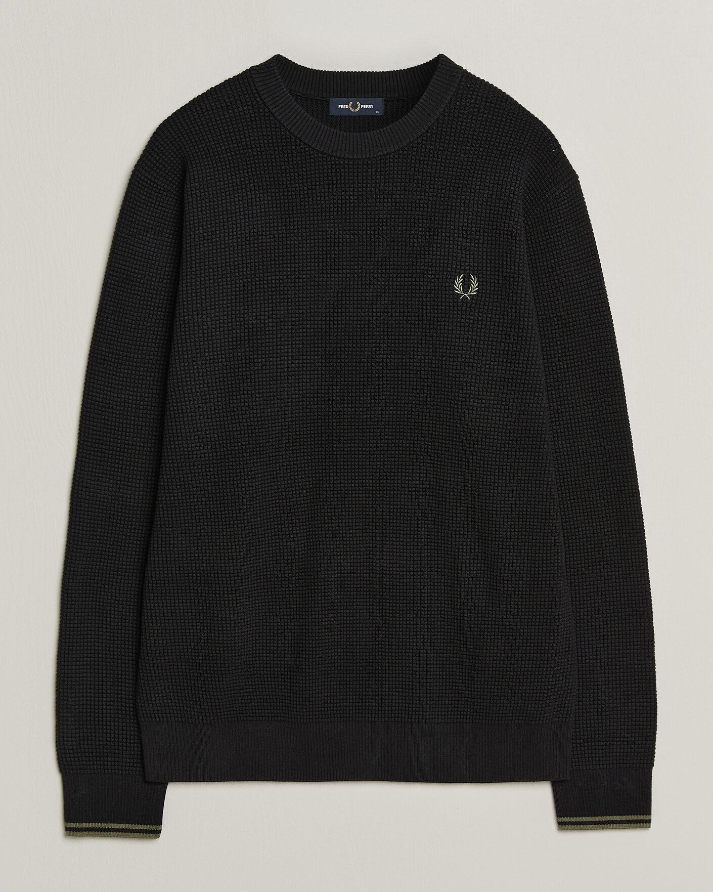 Herre | Trøjer | Fred Perry | Waffle Stitch Jumper Black