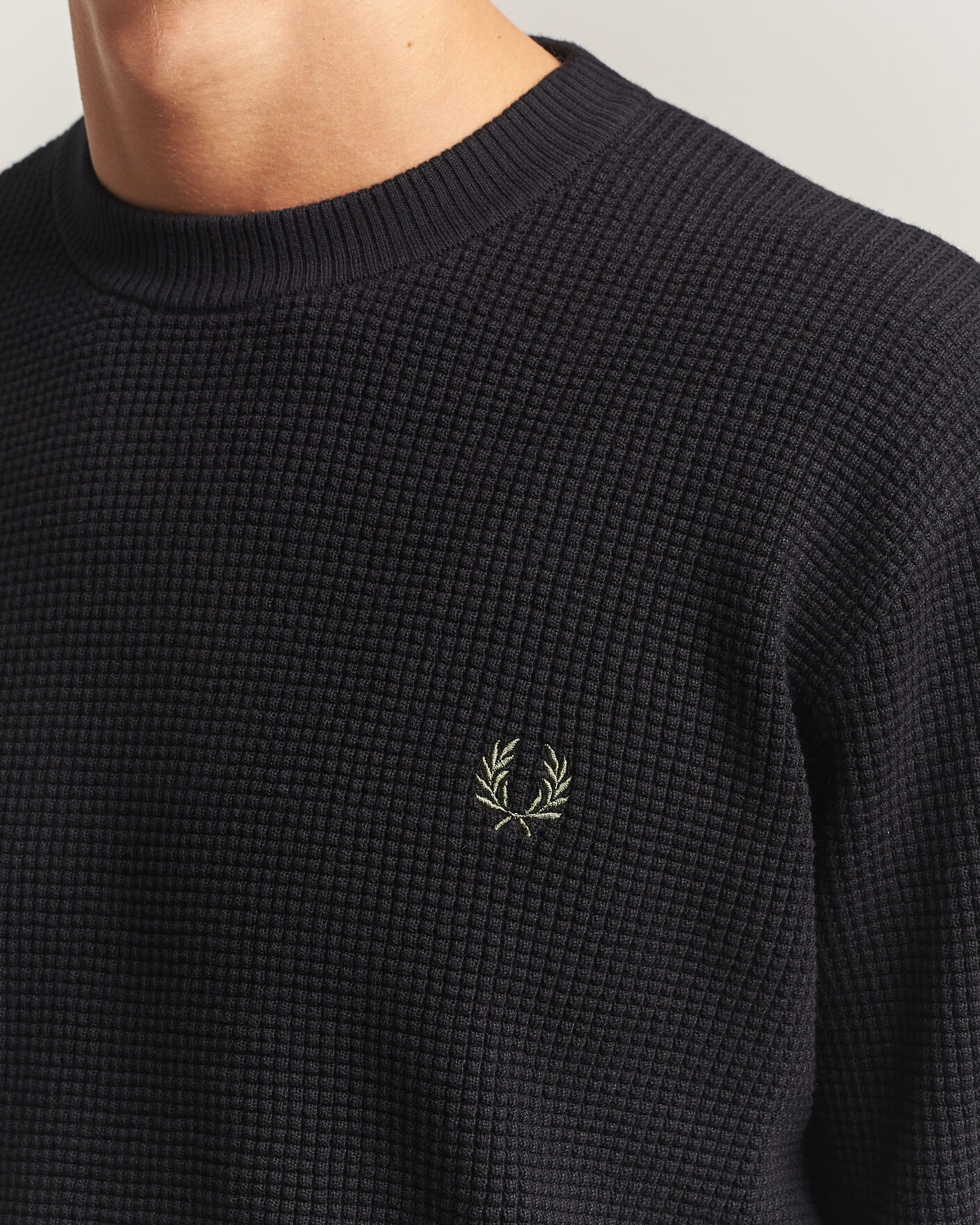 Herre | Trøjer | Fred Perry | Waffle Stitch Jumper Black
