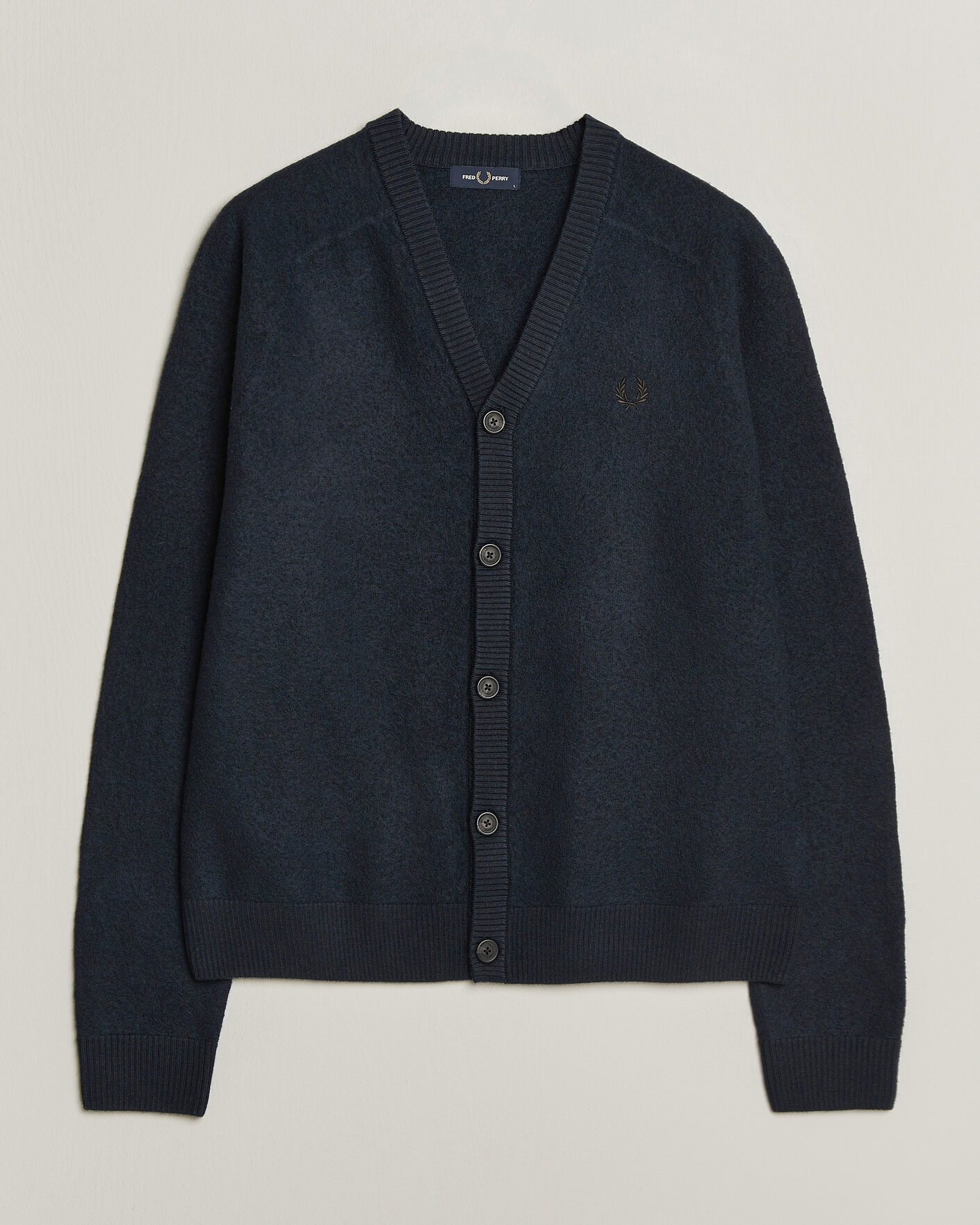 Herre | Trøjer | Fred Perry | Wool Saddle Sleeve Cardigan Navy
