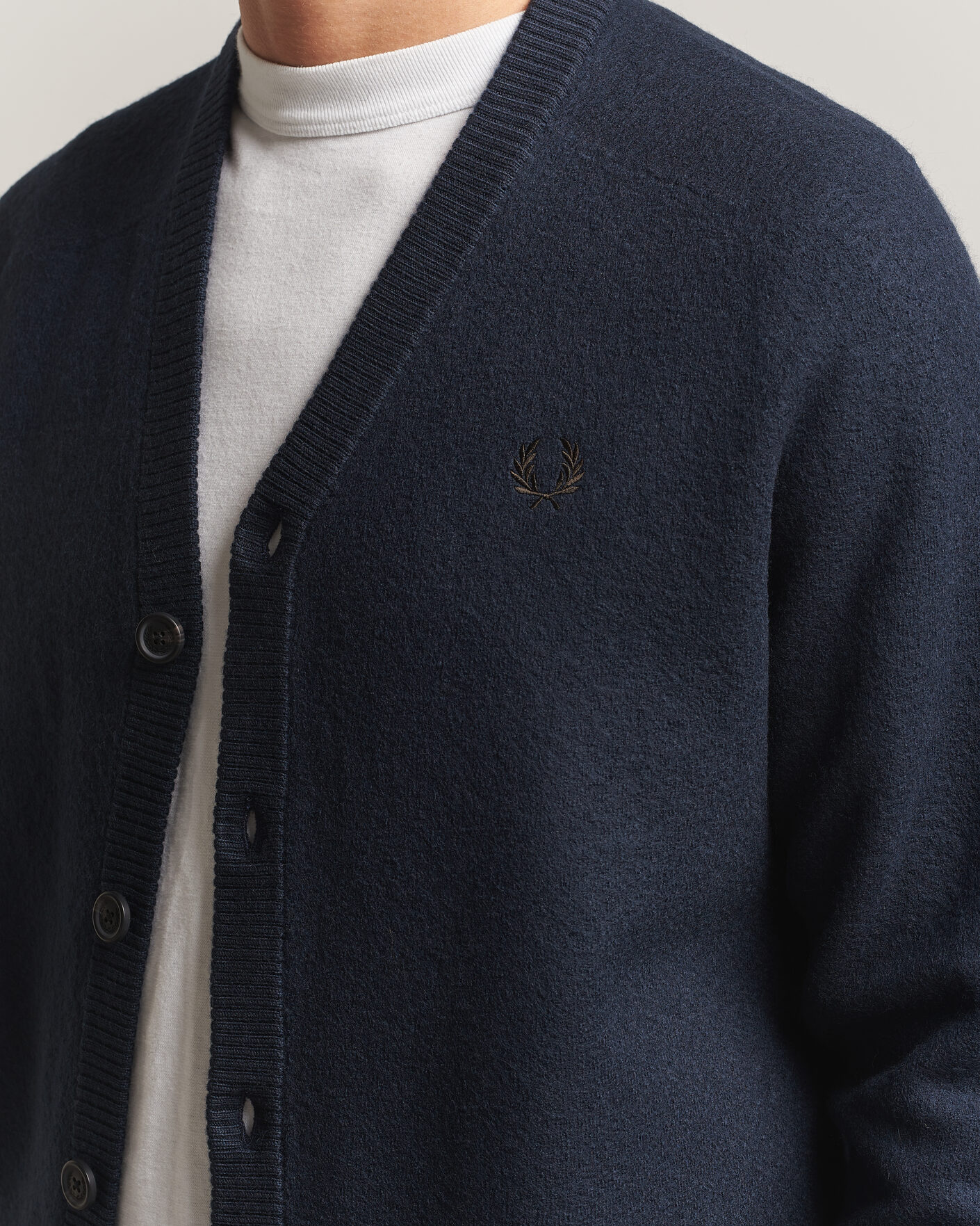 Herre | Trøjer | Fred Perry | Wool Saddle Sleeve Cardigan Navy