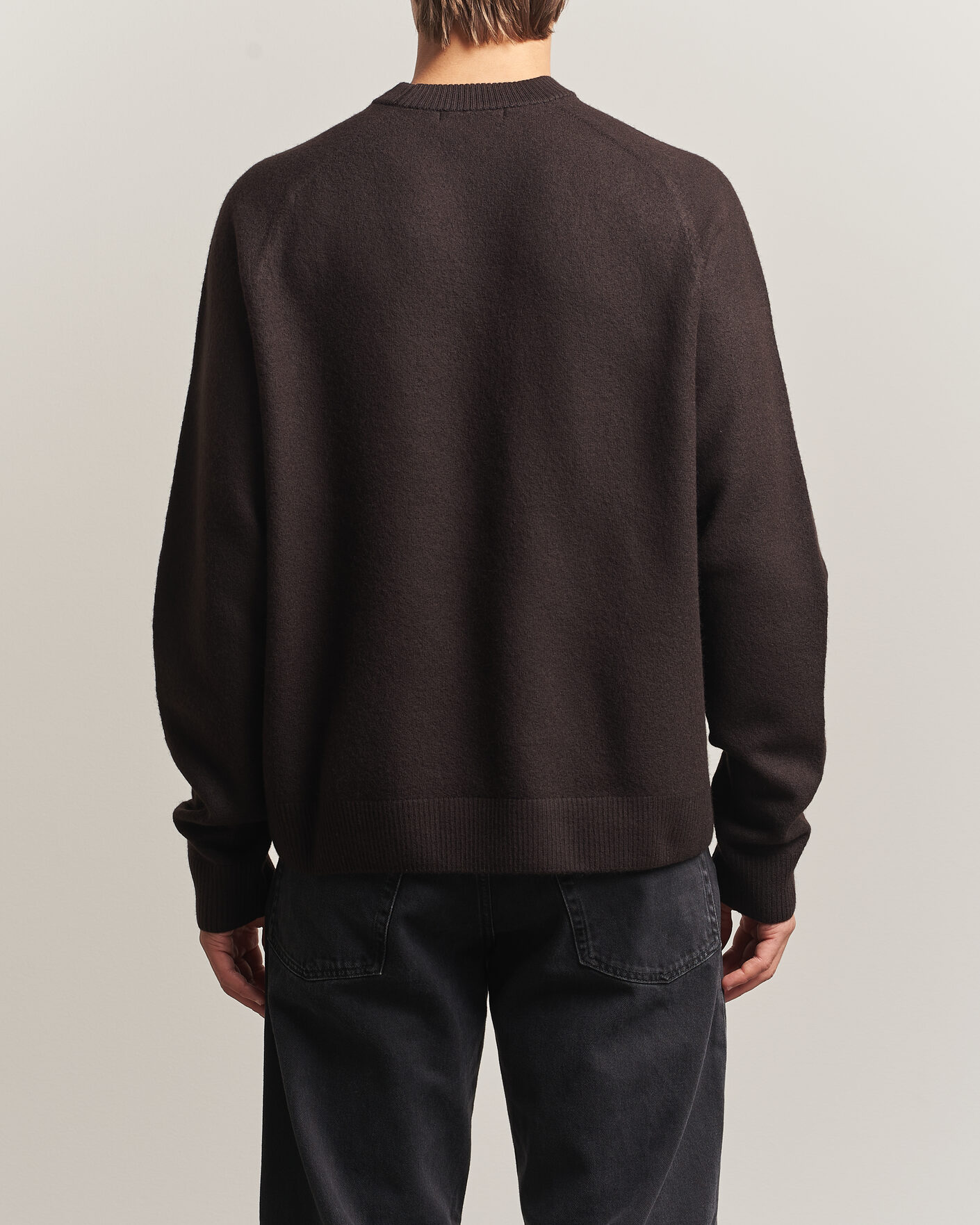 Herre | Trøjer | Fred Perry | Wool Saddle Sleeve Crew Neck Rich Brown