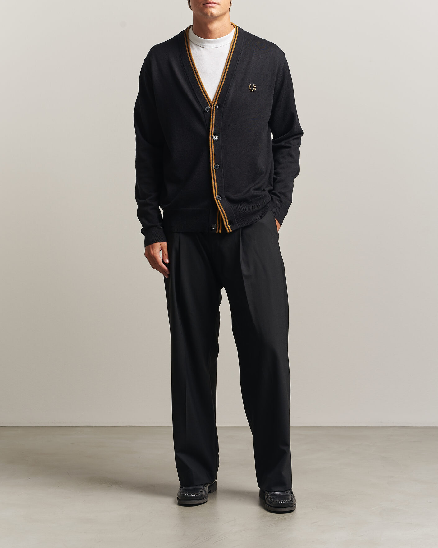 Herre | Trøjer | Fred Perry | Classic Knitted Cardigan Black