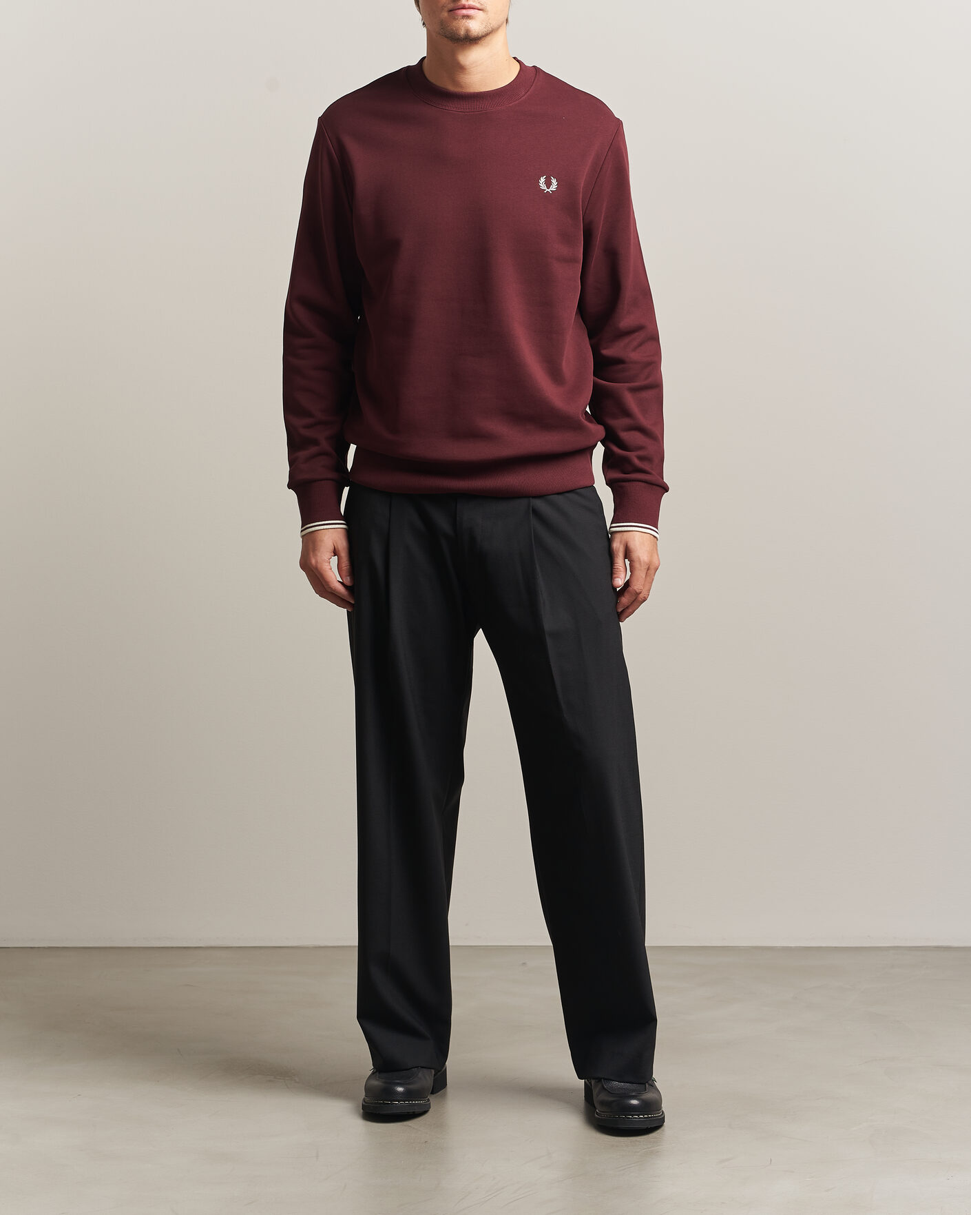 Herre | Trøjer | Fred Perry | Crew Neck Sweatshirt Oxblood