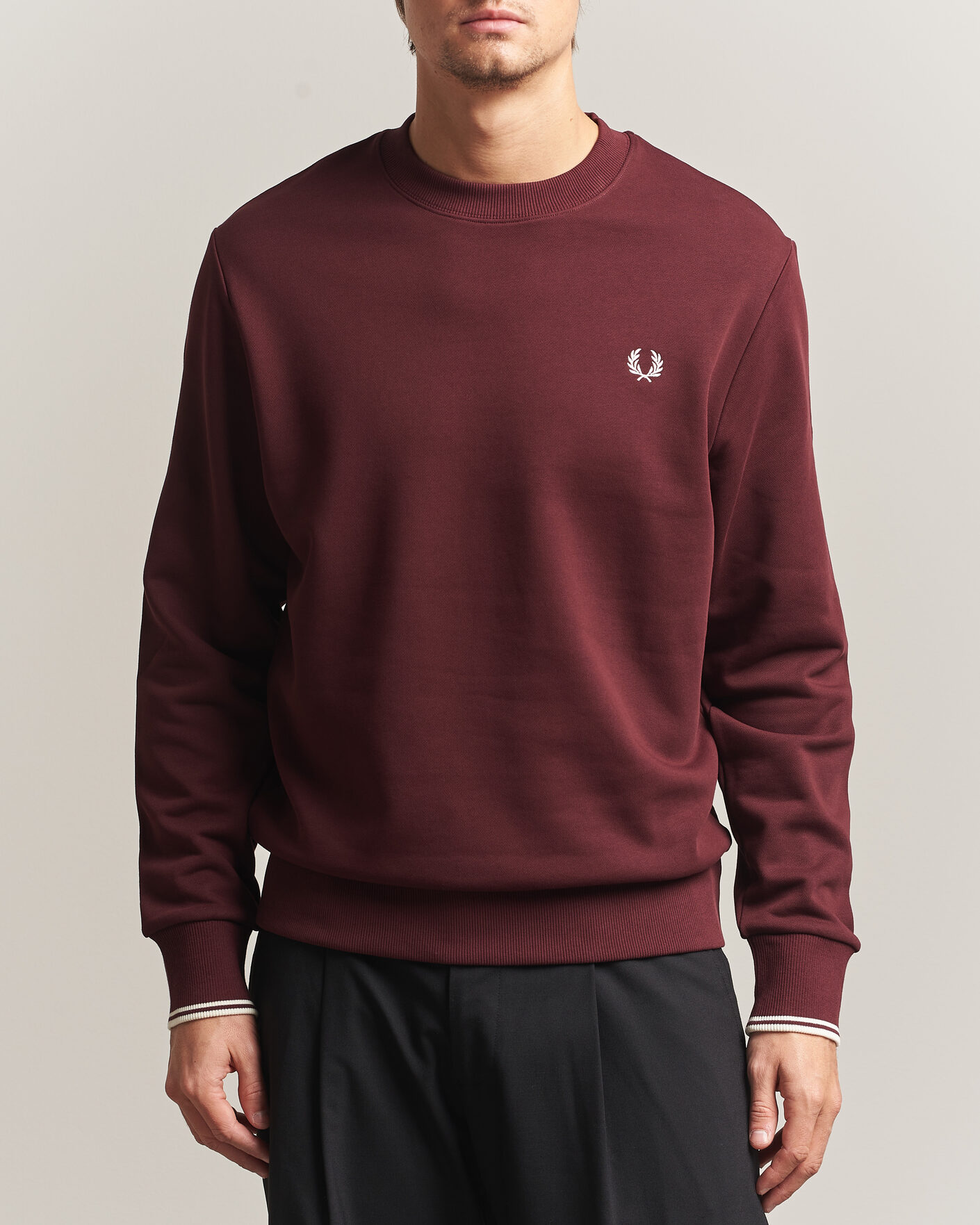 Herre | Trøjer | Fred Perry | Crew Neck Sweatshirt Oxblood