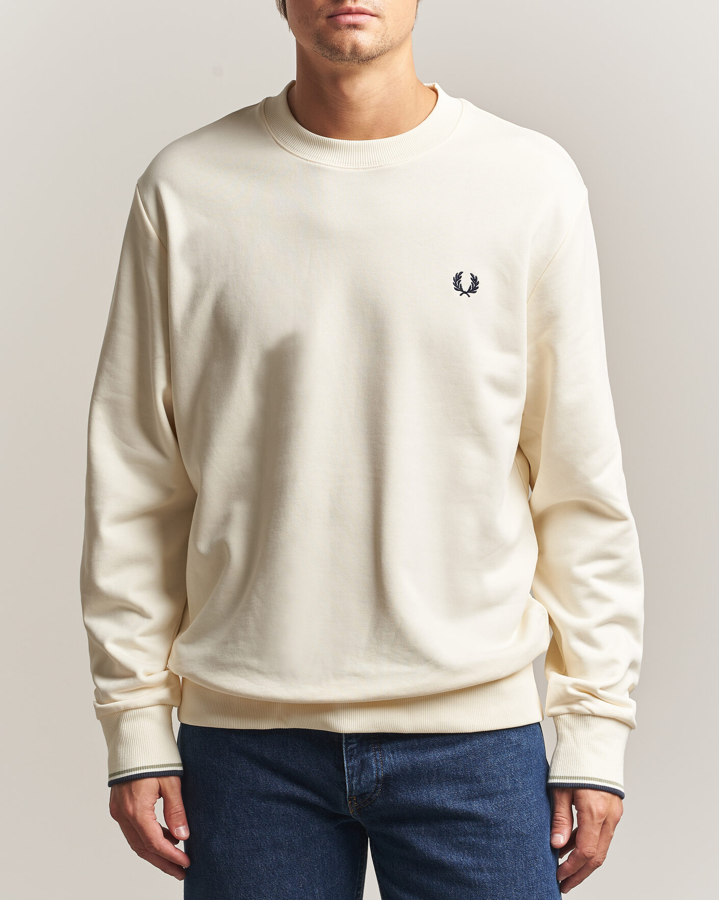 Herre | Trøjer | Fred Perry | Crew Neck Sweatshirt Ecru