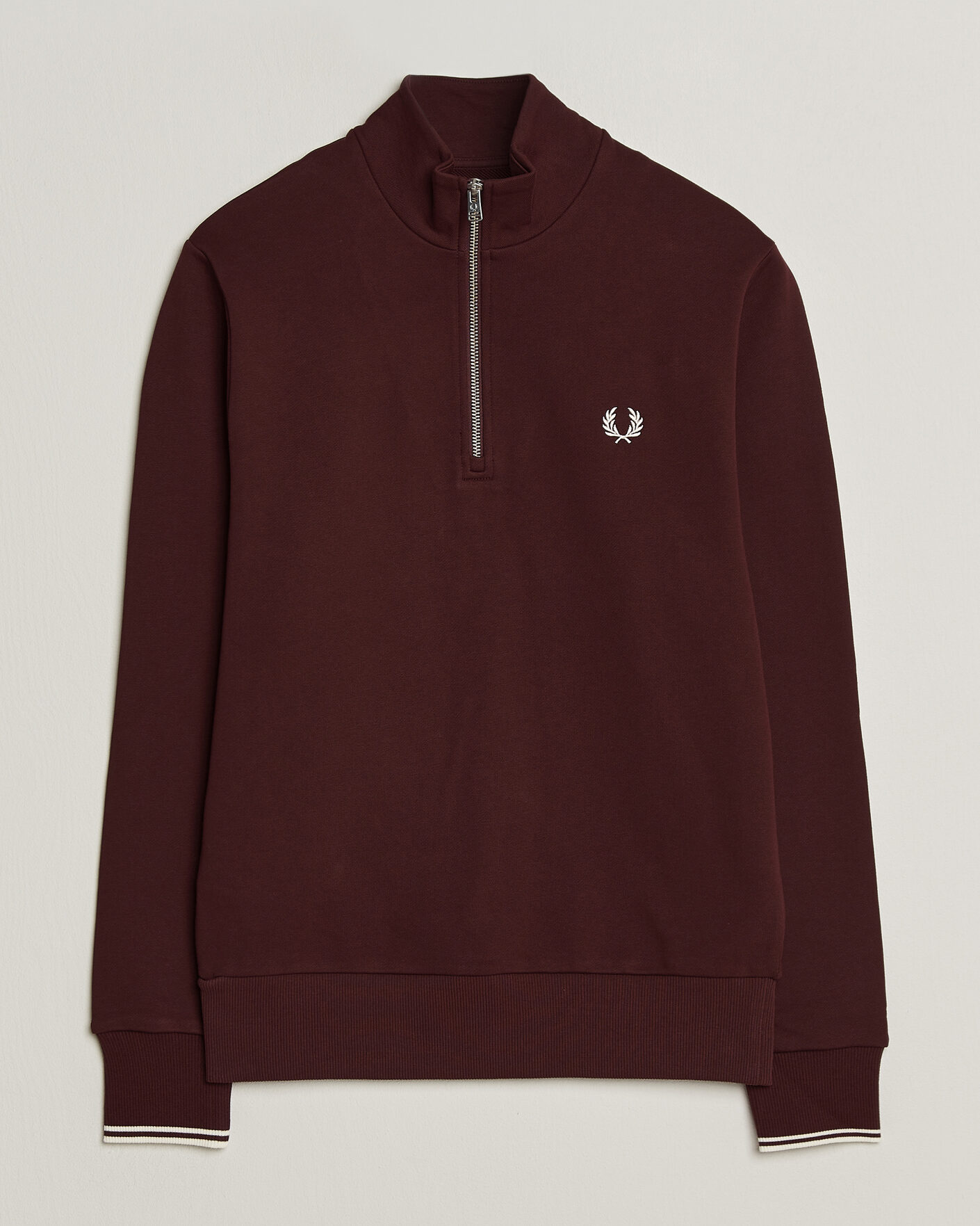 Herre | Trøjer | Fred Perry | Half Zip Sweatshirt Oxblood