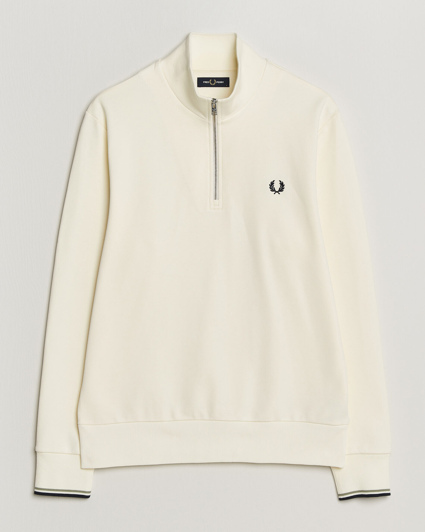 Herre | Trøjer | Fred Perry | Half Zip Sweatshirt Ecru