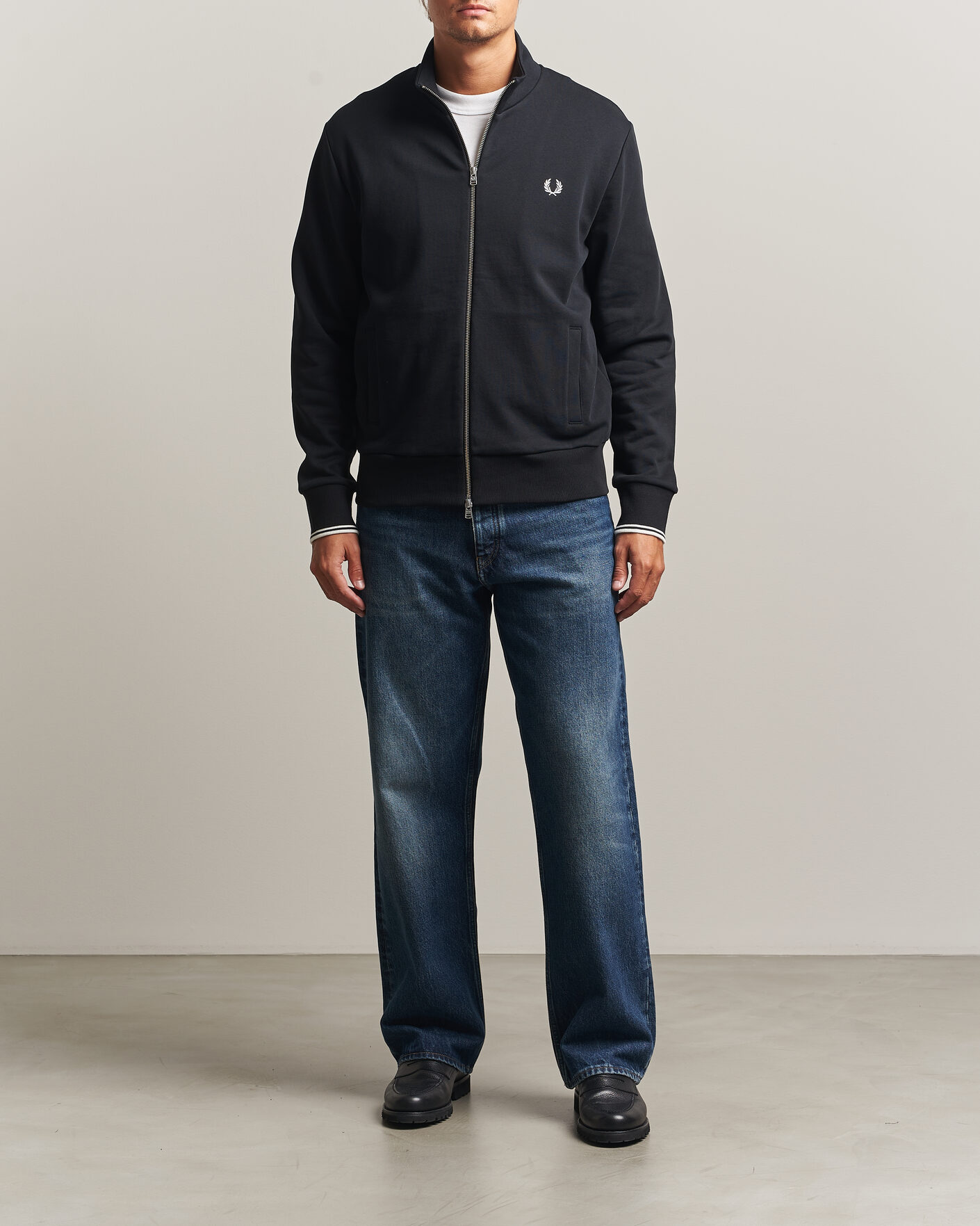Herre | Trøjer | Fred Perry | Full Zip Sweatshirt Black