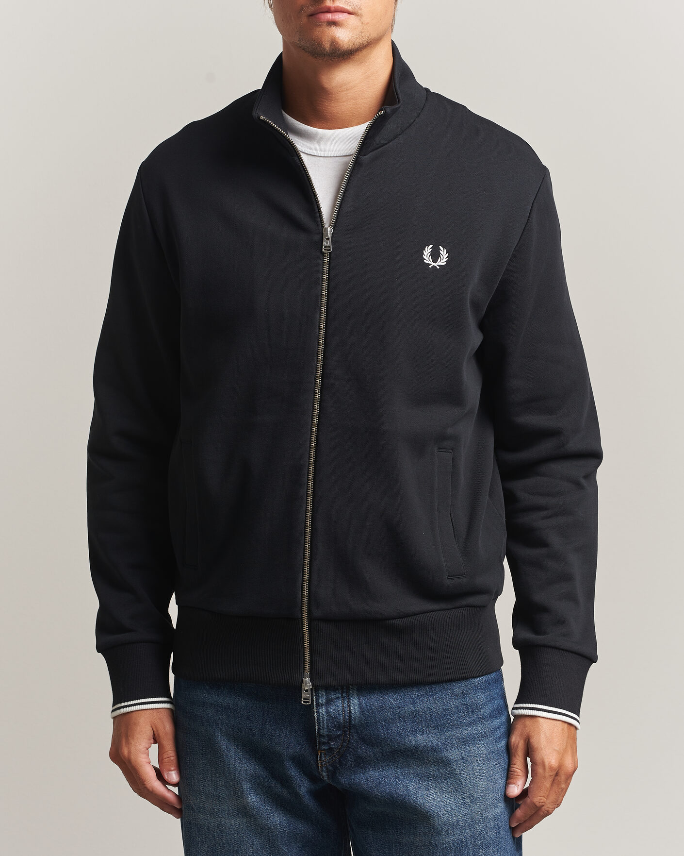 Herre | Trøjer | Fred Perry | Full Zip Sweatshirt Black