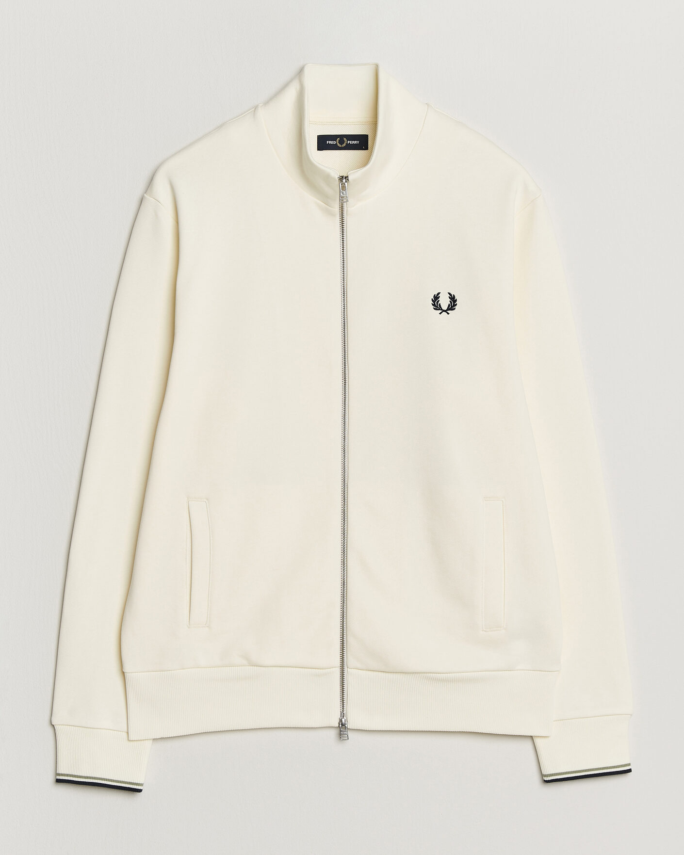 Herre | Trøjer | Fred Perry | Full Zip Sweatshirt Ecru